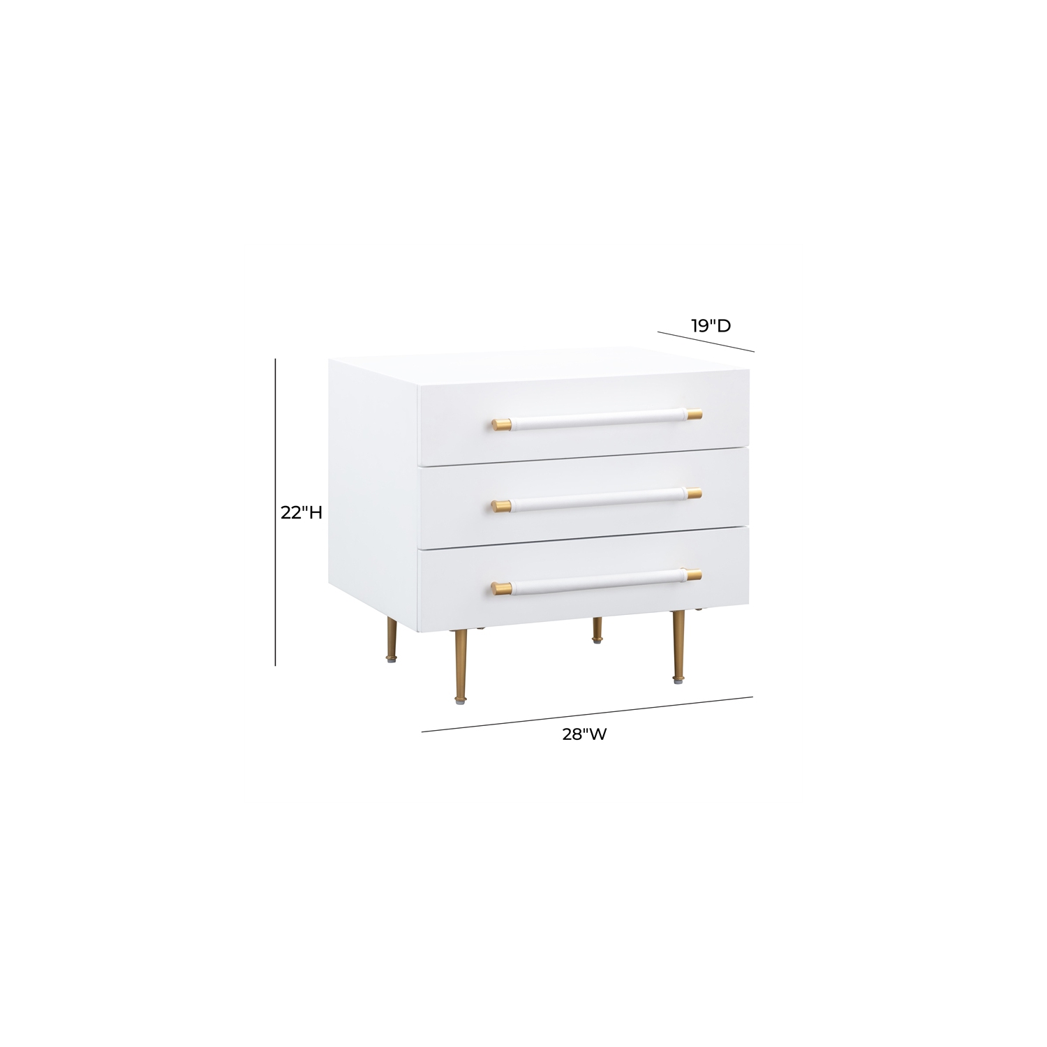 Trident White Acacia Wood Nightstand
