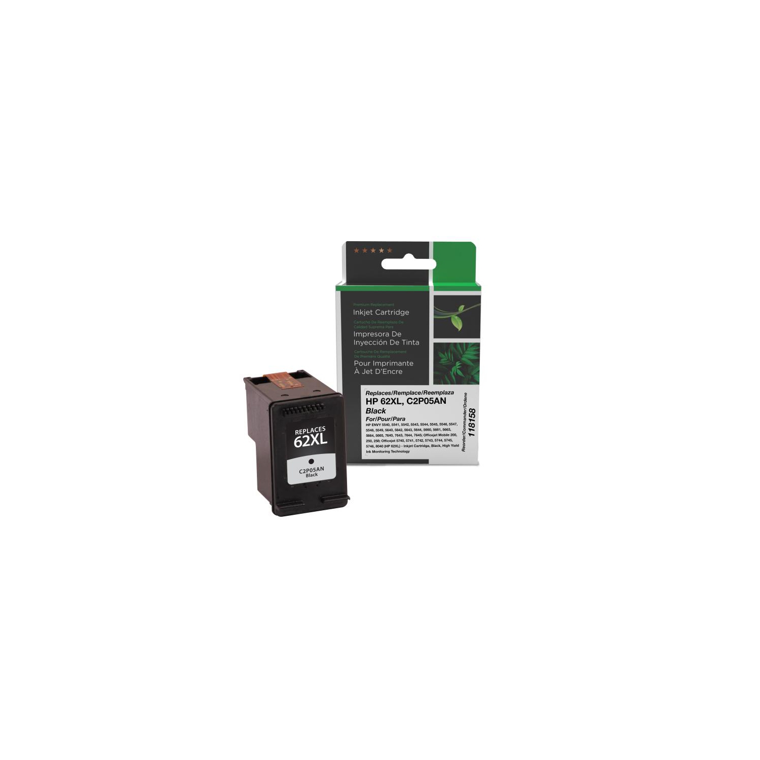 thumbnail image 2 of 4-Pack Compatible HP 62XL Ink Cartridges – Black & Tri-Color For Envy 5540, OfficeJet, Etc. 2 of 4