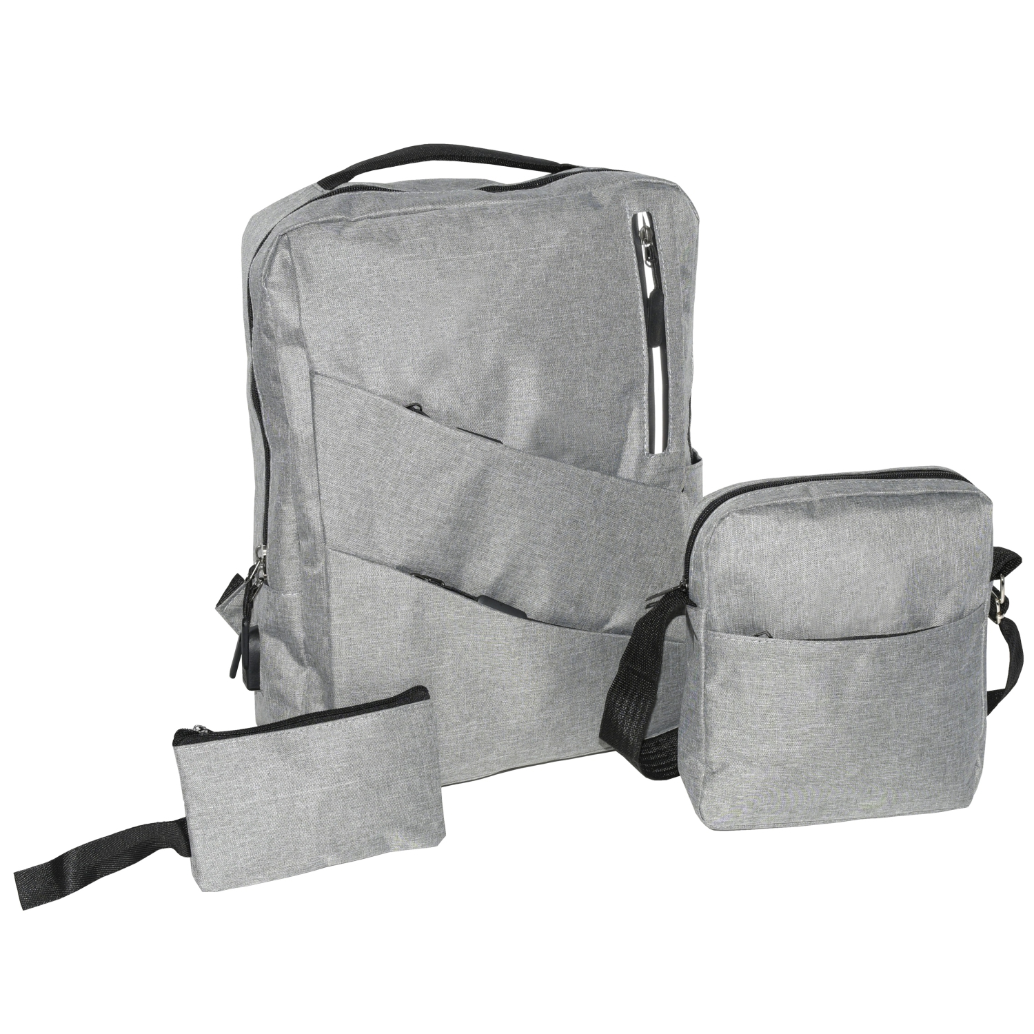 Club Rochelier Backpack 3 Piece Set, Grey