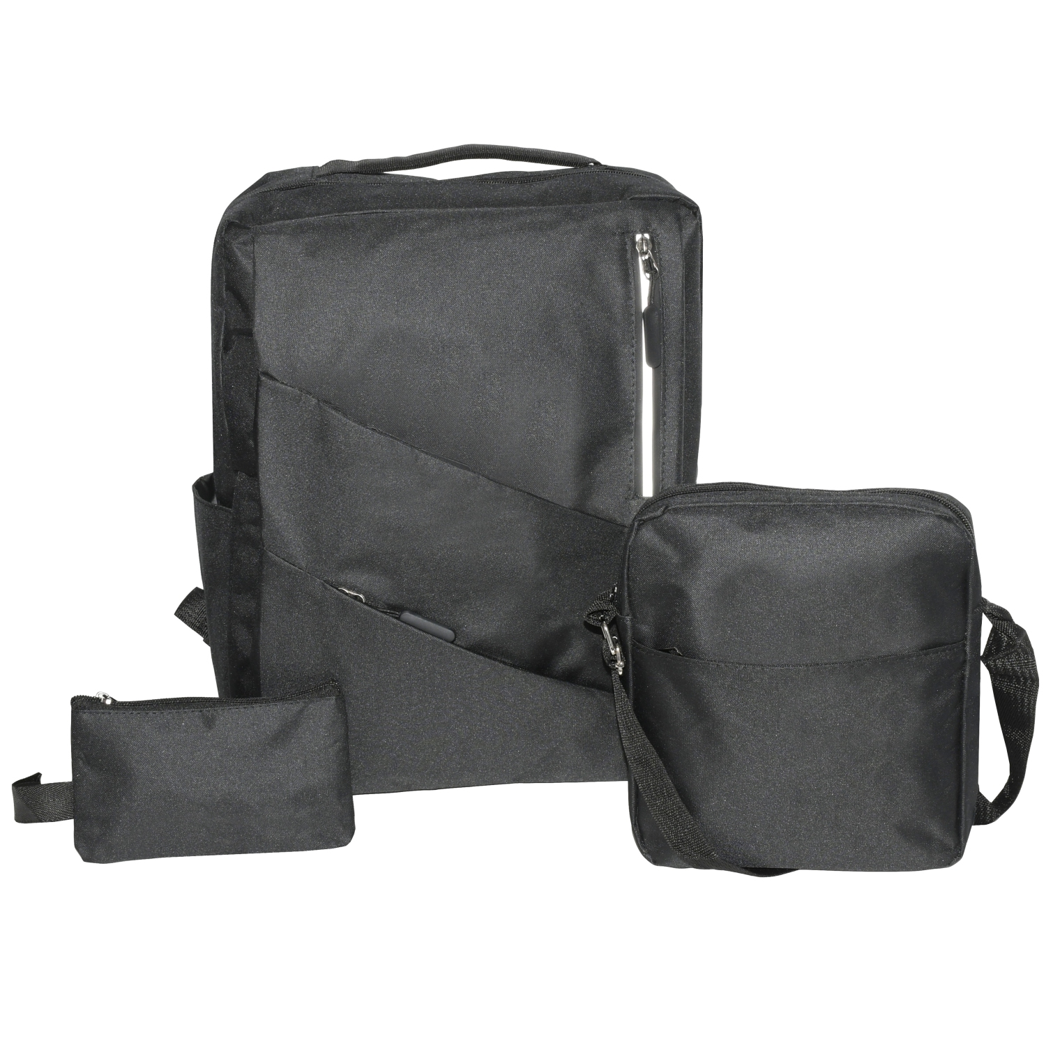 Club Rochelier Backpack 3 Piece Set, Black