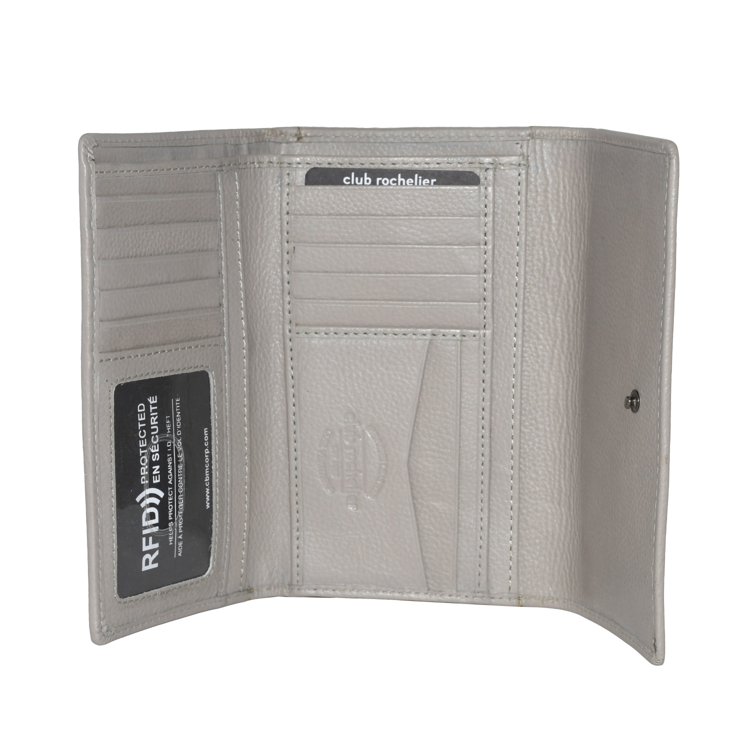 Club Rochelier Ladies Medium Leather Clutch Taupe