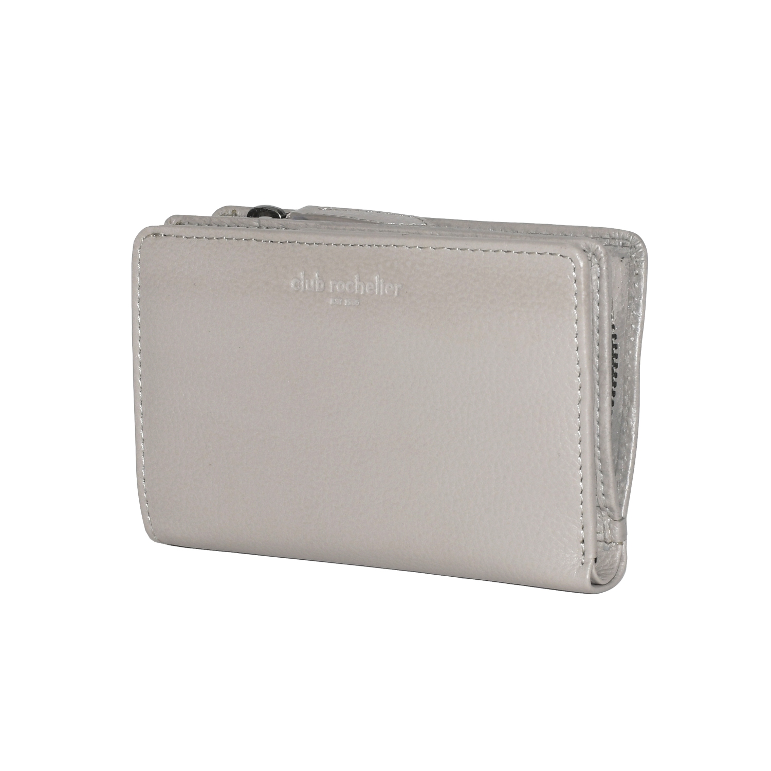 Club Rochelier Ladies Medium Leather Bifold Wallet Taupe