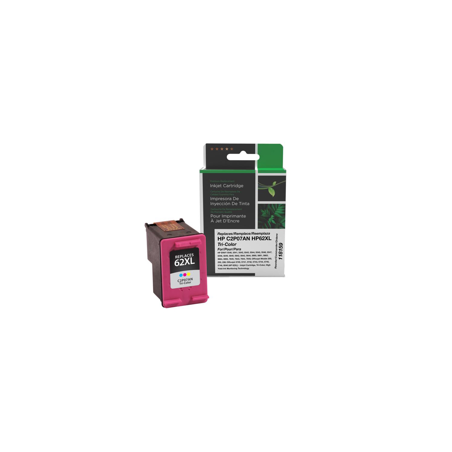 Clover Imaging Remanufactured High Yield Tri-Color Ink Cartridge for HP 62XL