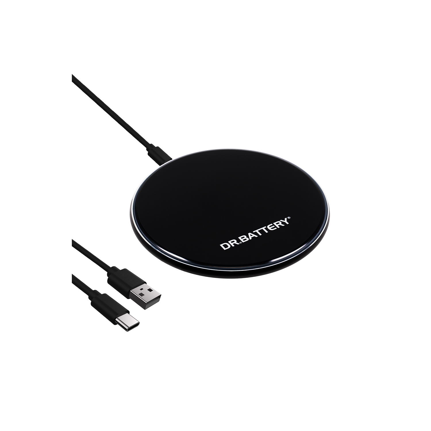 Dr. Battery Ultra Slim 15W Universal Wireless Fast Charging Pad with Cable for iPhone, Samsung Galaxy & More