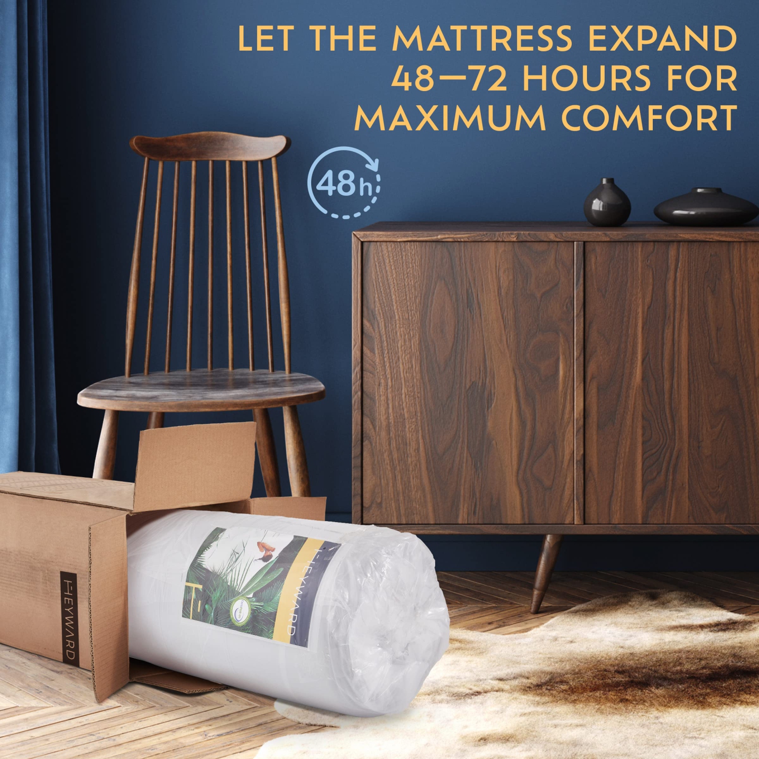 Canapé à trois volets Heyward 4.5 po + très grand matelas jumeau, lavable à la machine TG matelas jumeau 78 x 38 x 4.5 po