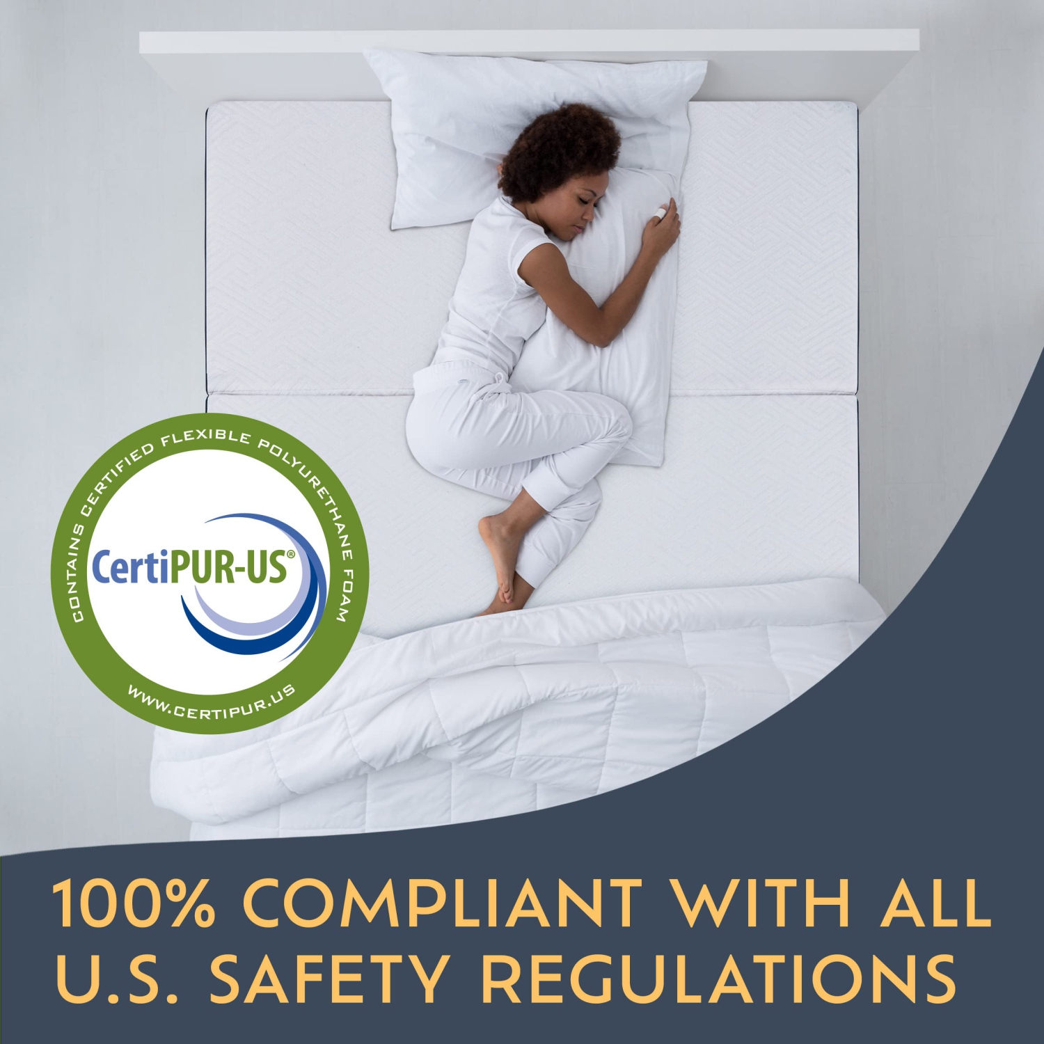 Heyward 4” Trifold Twin Mattress, Machine Washable Cover Memory Foam Mattress 75" x 38" x 4"