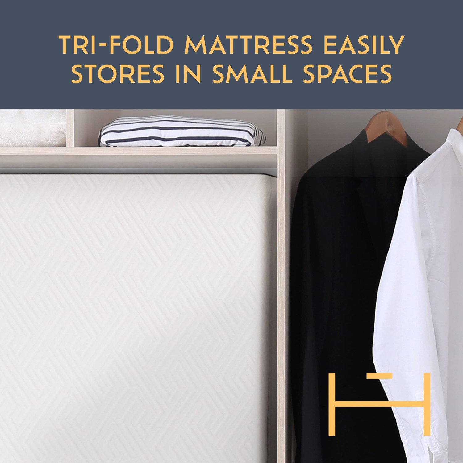 Heyward 4” Trifold Twin Mattress, Machine Washable Cover Memory Foam Mattress 75" x 38" x 4"