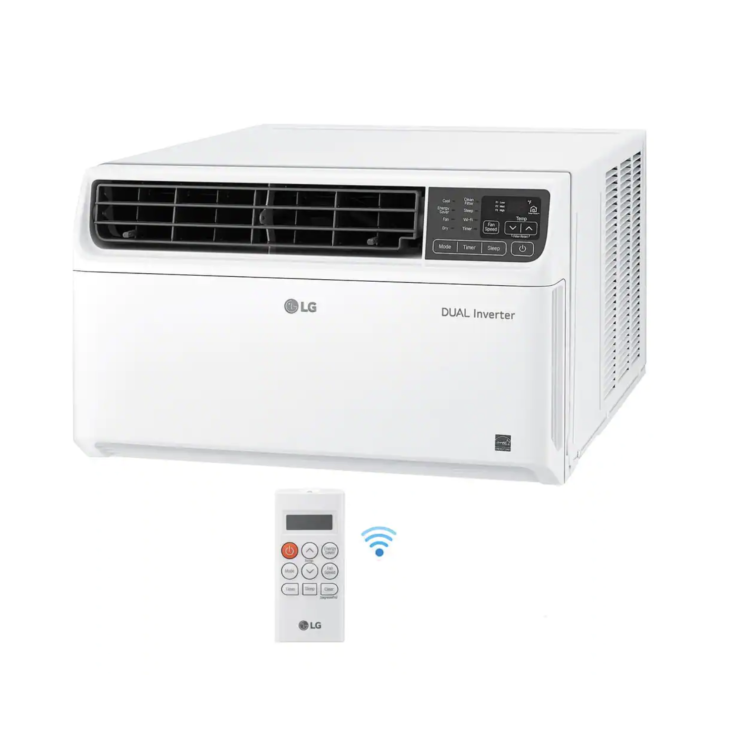 LG 14,000 BTU Dual Inverter Smart Window Air Conditioner, Cools 800 Sq. Ft, Ultra Quiet, Up to 25% Savings, Energy Star, Works ThinQ, Amazon Alexa Hey Google 115V - (LW1522IVSM)