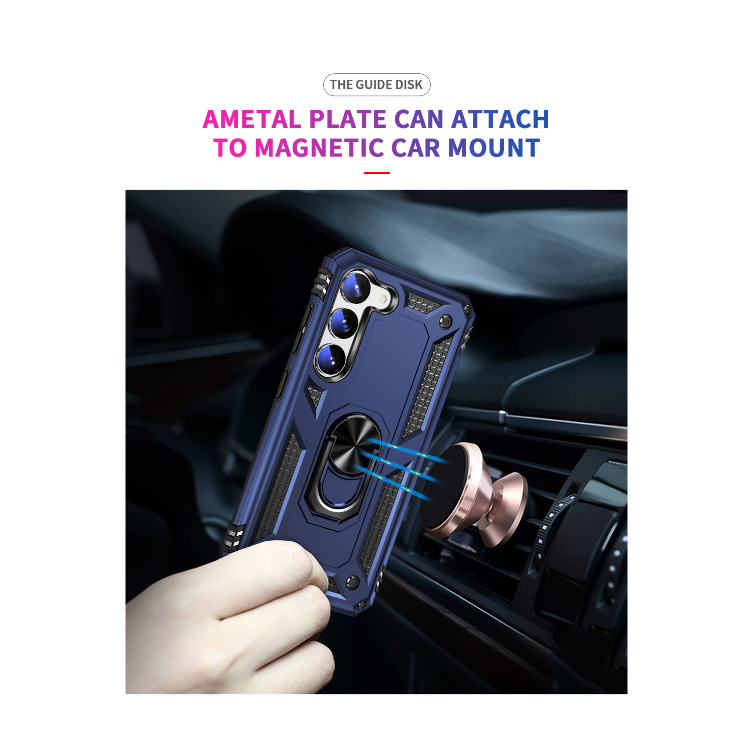 【SuperShield】 Heavy Duty Full-Body Armor Shockproof Bumper Hard Back Protective Defender Case with Kickstand Ring Phone Holder Case for Samsung