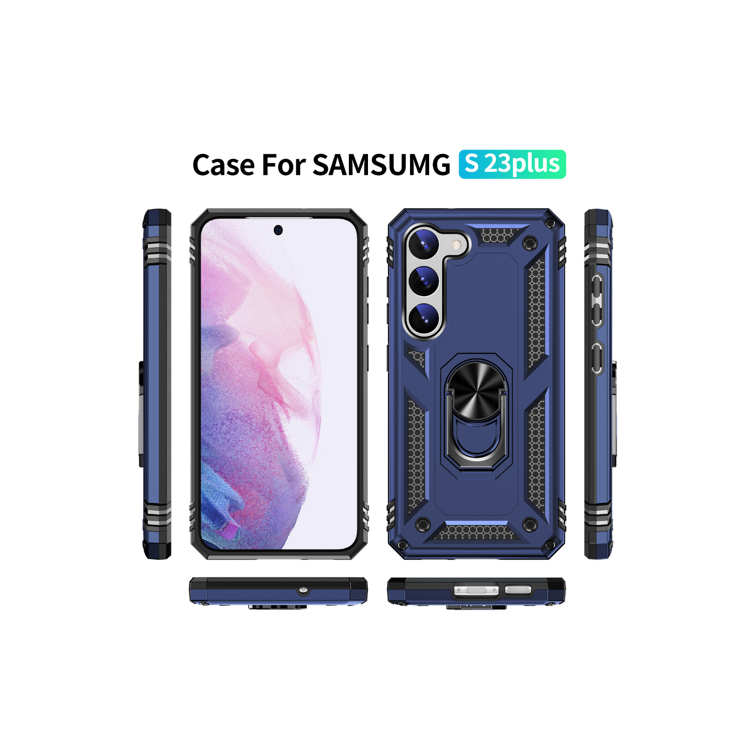 [SuperShield] Étui protecteur rigide/antichoc/contour protecteur arrière/béquille Ring pour Galaxy S23 plus/S23+ 5G de Samsung