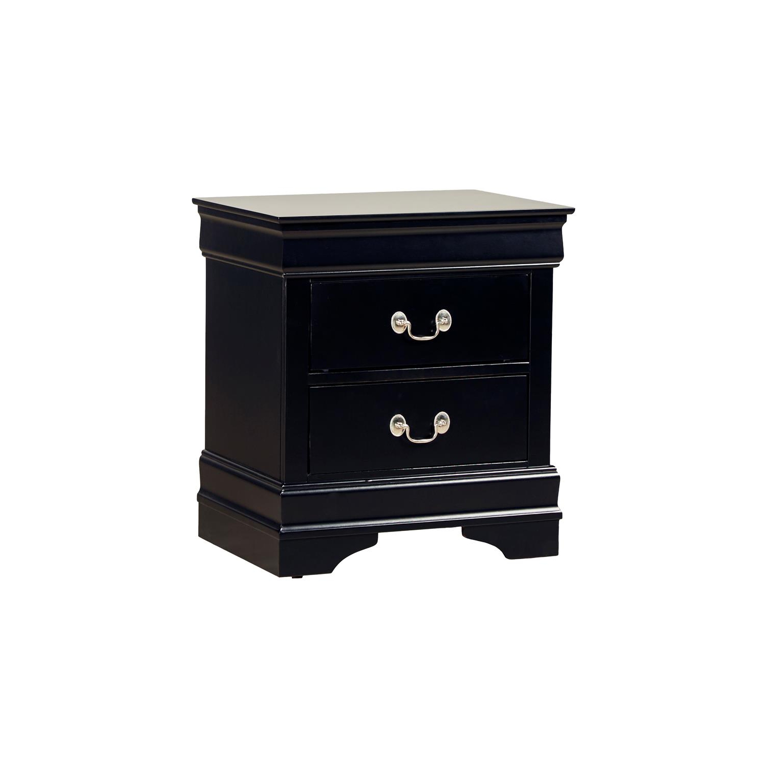 Lexicon Mayville Traditional 2-Drawer Wood Nightstand in Black