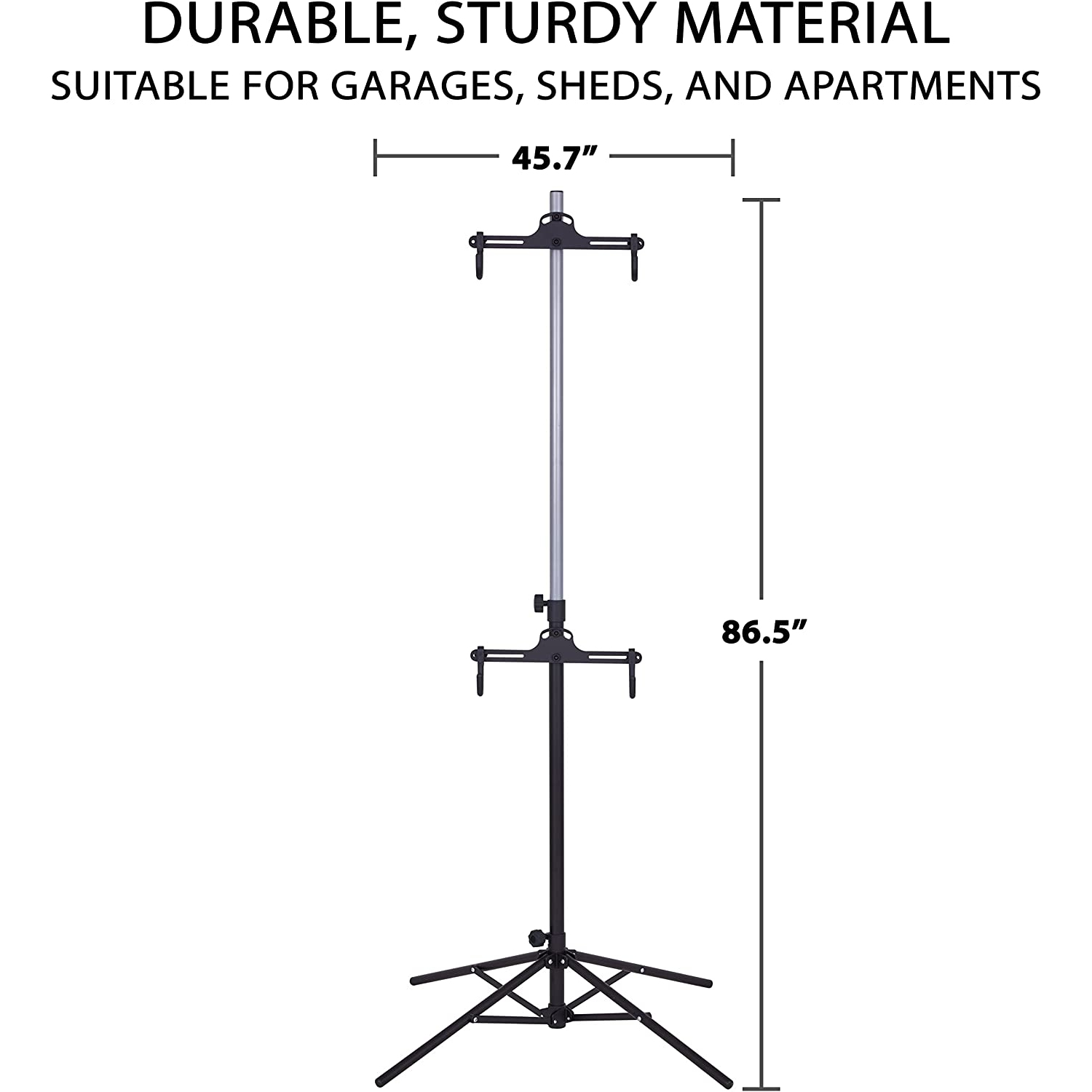 RaxGo – Support réglable à deux vélos, rangement de garage sur support vertical autoportant
