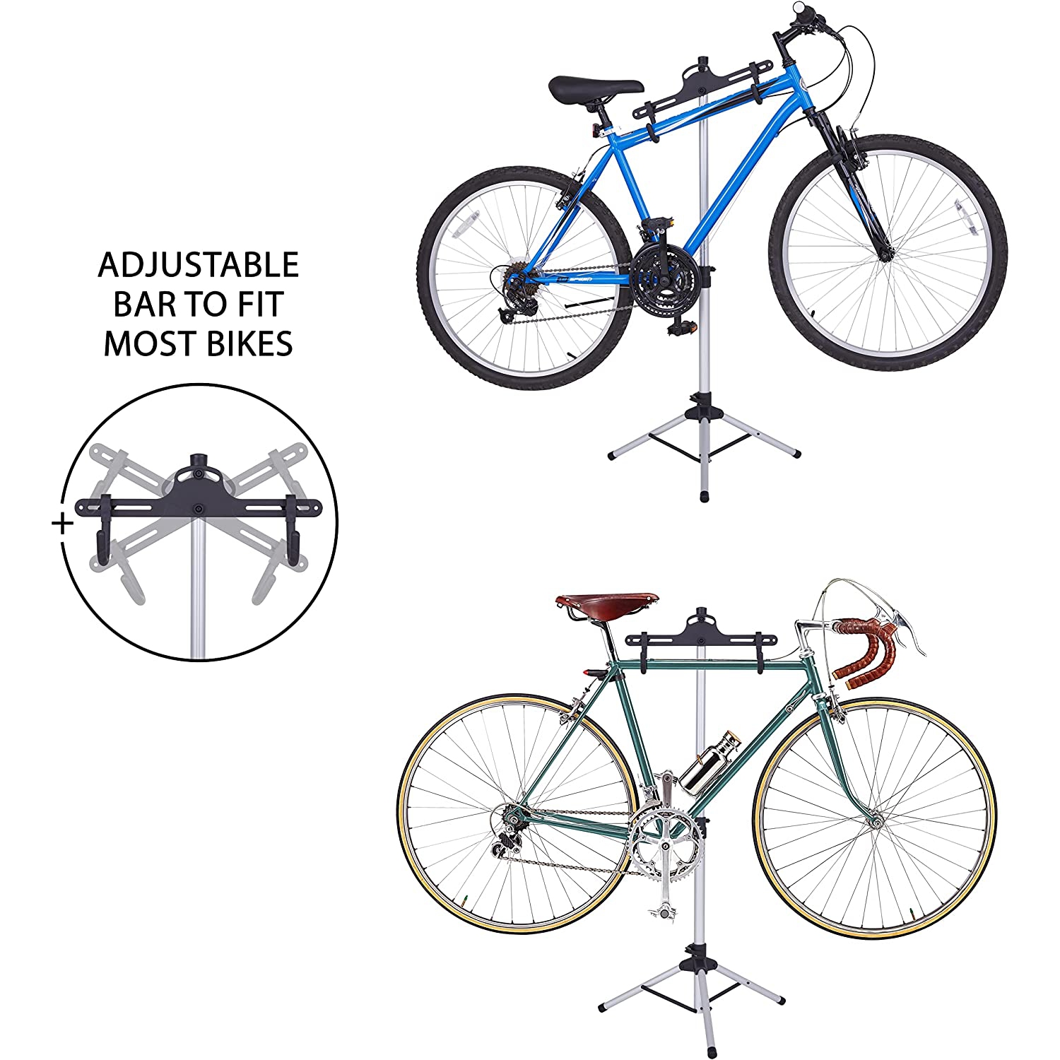 RaxGo Adjustable Bike Rack, Freestanding Vertical Mount Bike Rack Garage Storage