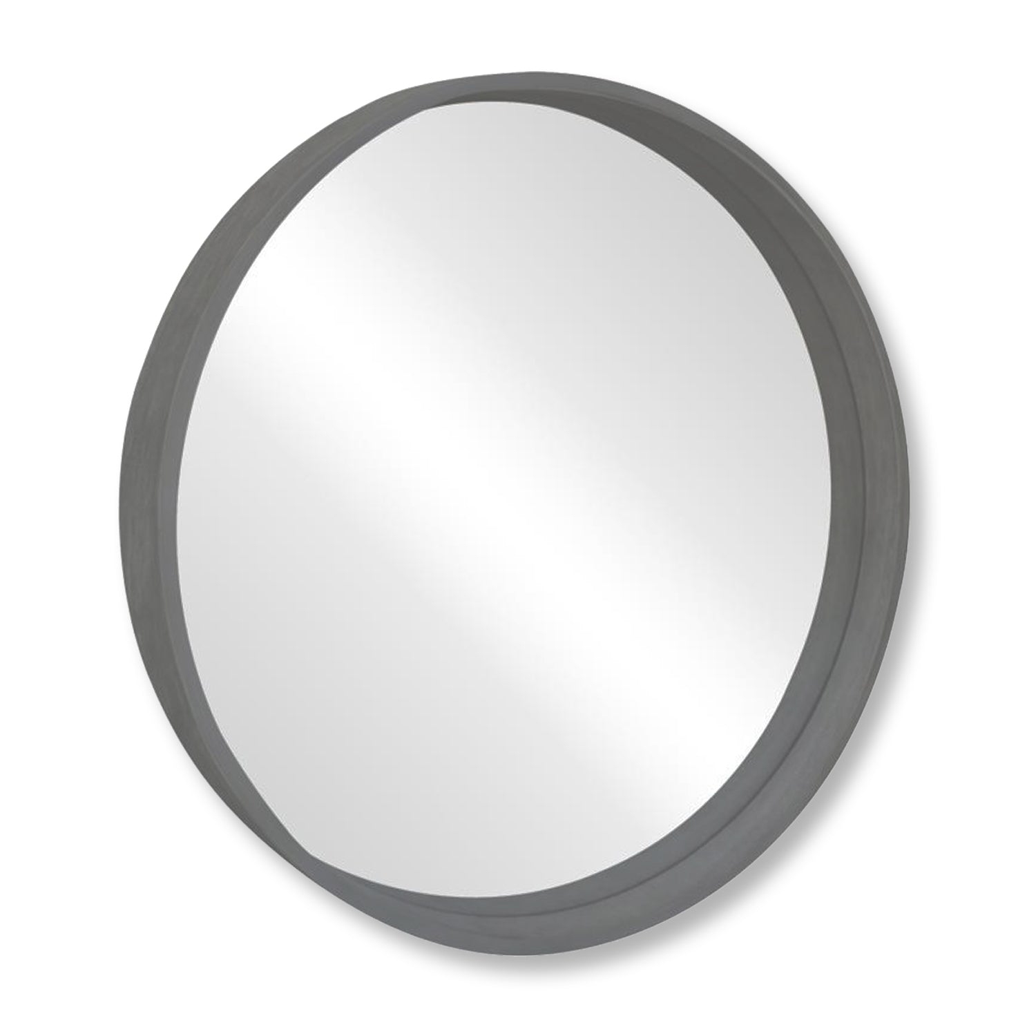 ITY International - Round Wall Mirror, 23.6" Diameter, Gray Frame