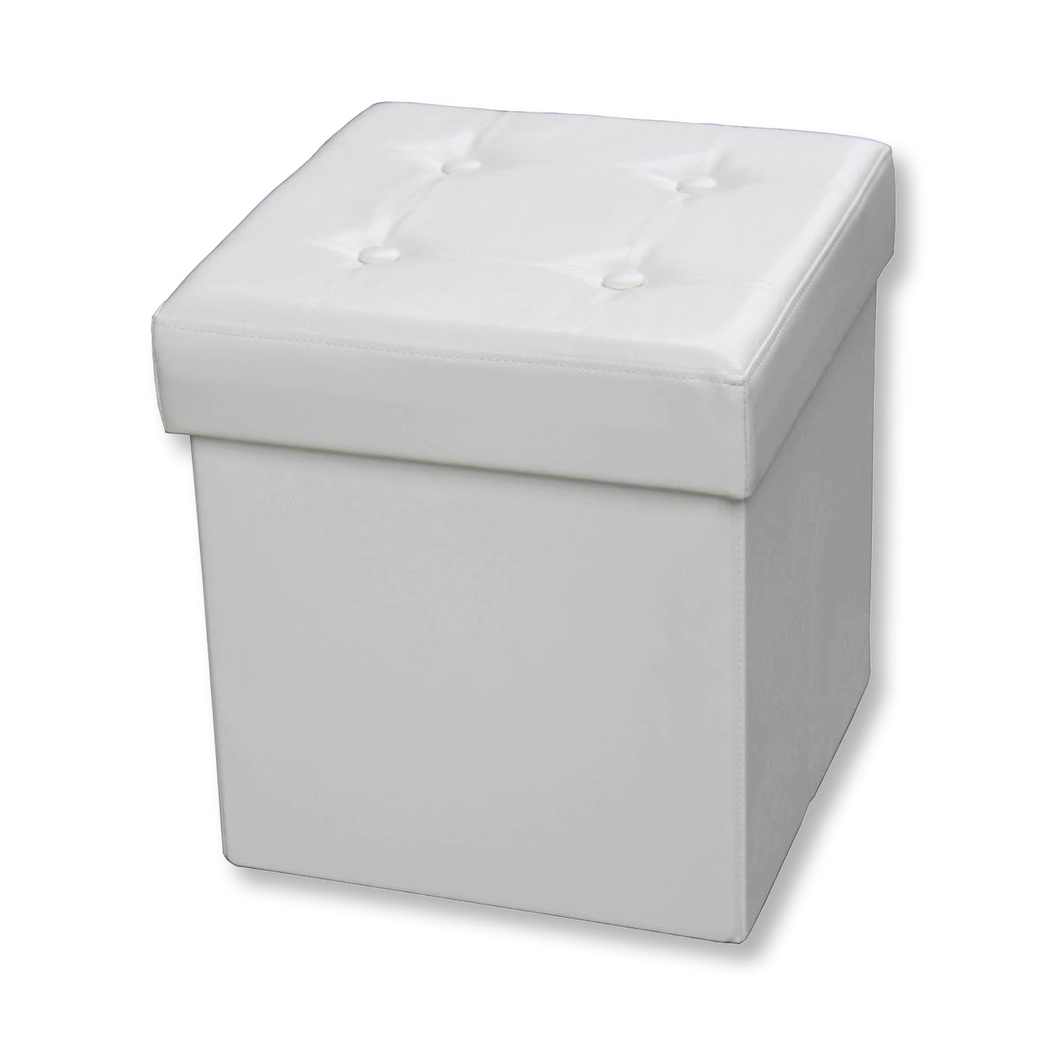 ITY International - Foldable Ottoman/Footrest with Storage, 15" x 15" x 15, Beige