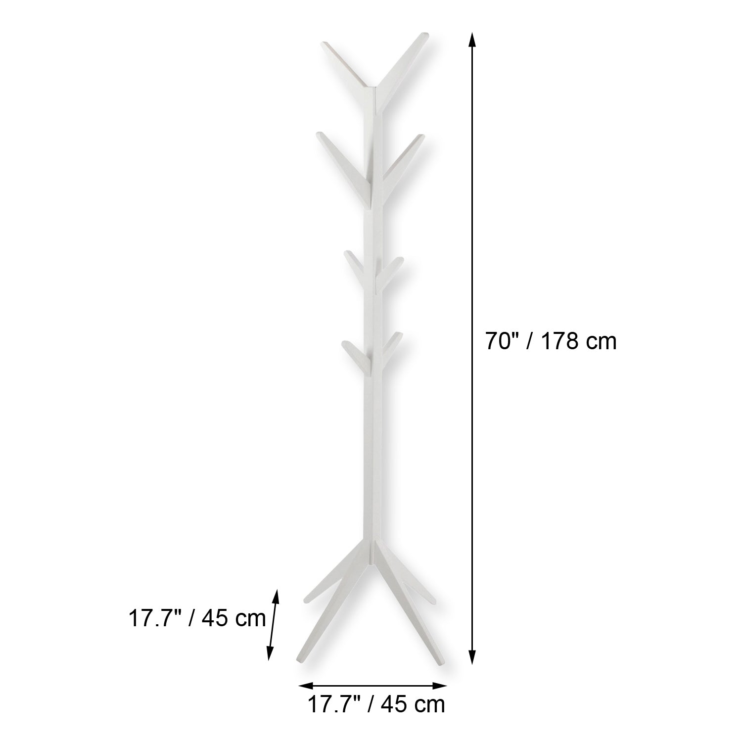 ITY International - Coat Hook/Coat Rack, Made of MDF, 70" Height, White