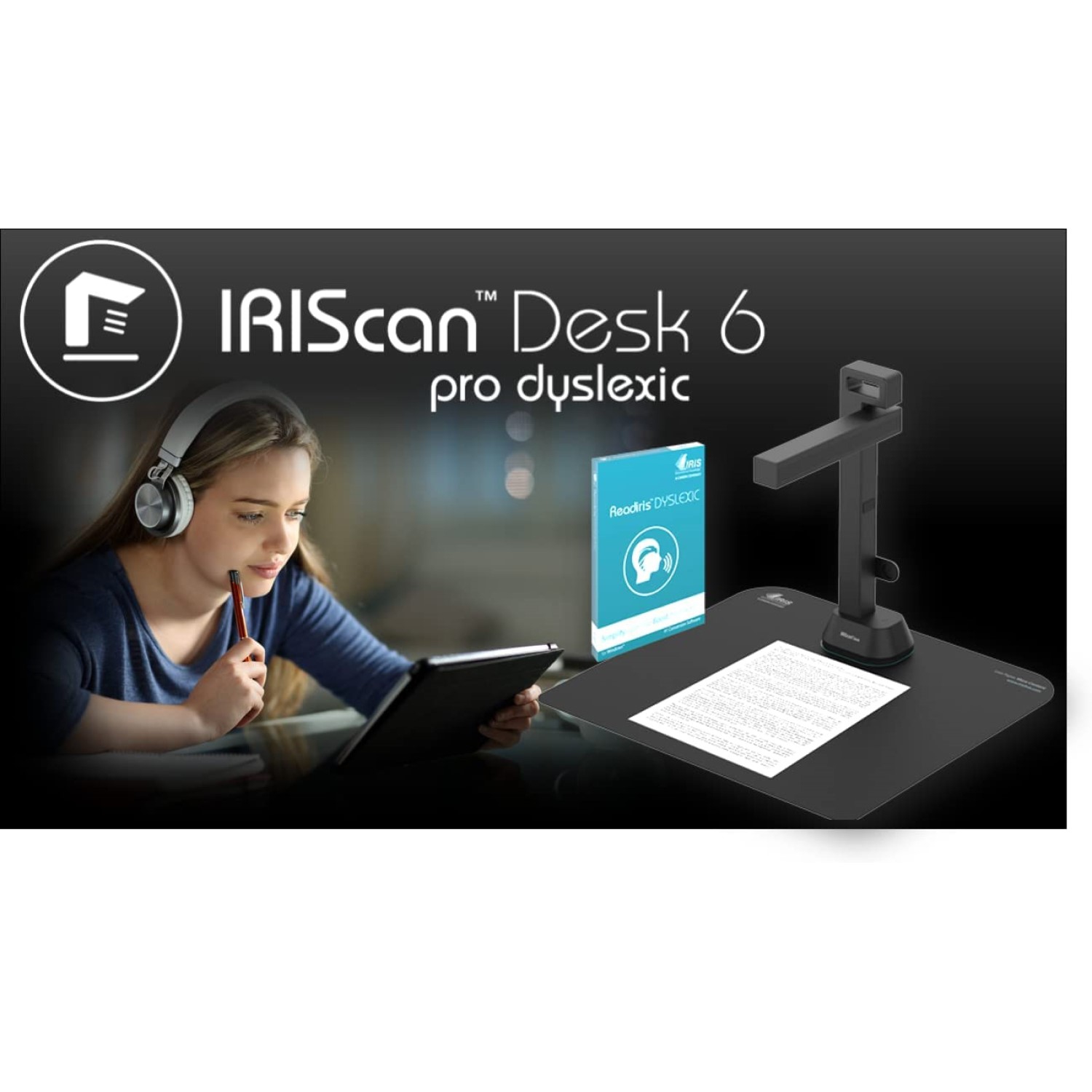 IRIScan Desk 6 Pro dyslexique - Numériseur de documents portatif intelligent