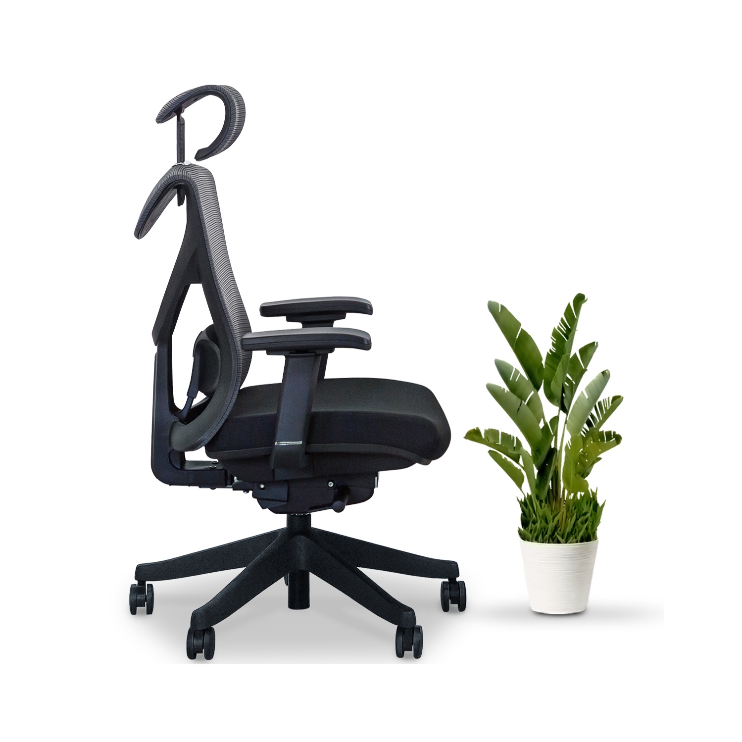 Fauteuil de bureau ergonomique robuste KaiChair avec accoudoir 4&nbsp;deniers de soutien lombaire