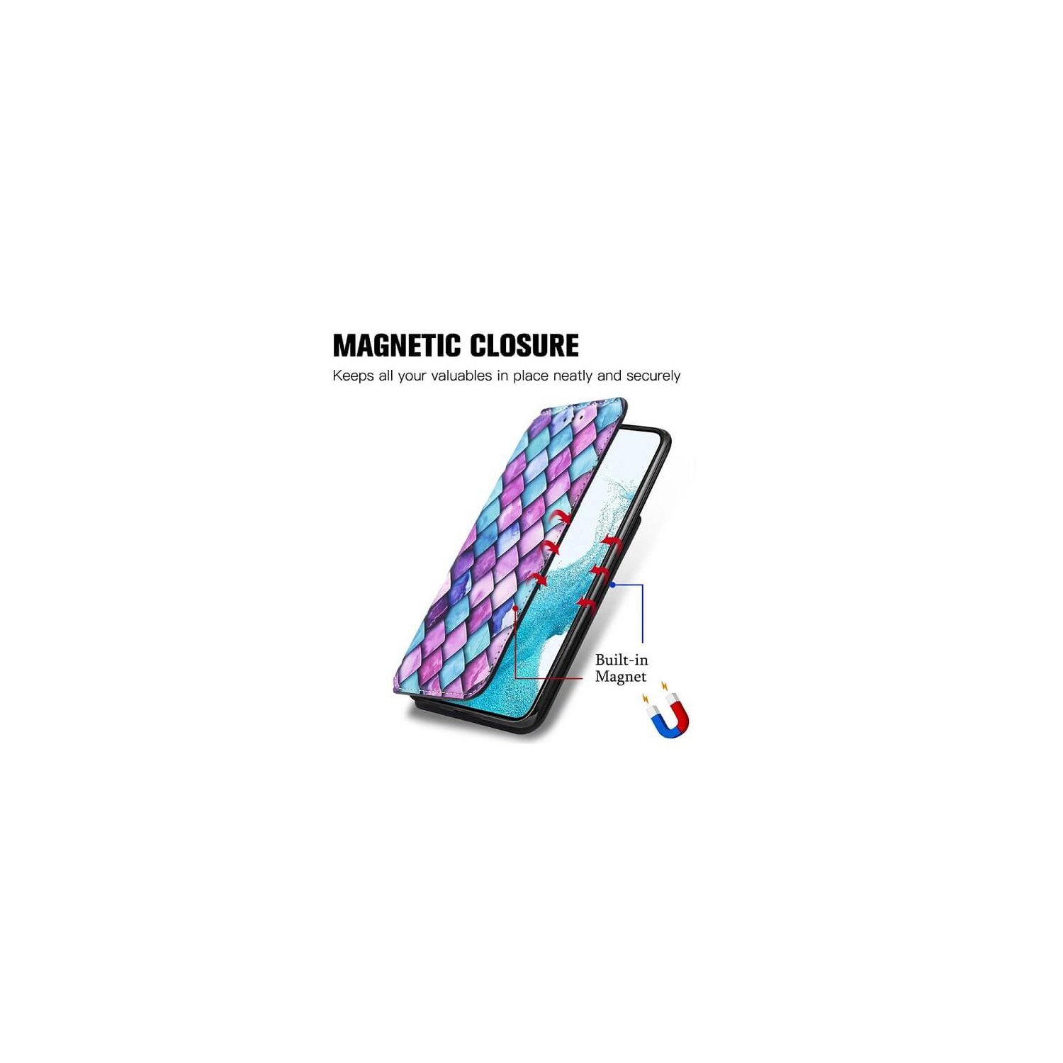 Compatible with Samsung Galaxy S23 5G Wallet Case, Premium Leather Flip Wallet Case with Card Slots Kickstand Magnetic Buckle Shockproof Protective