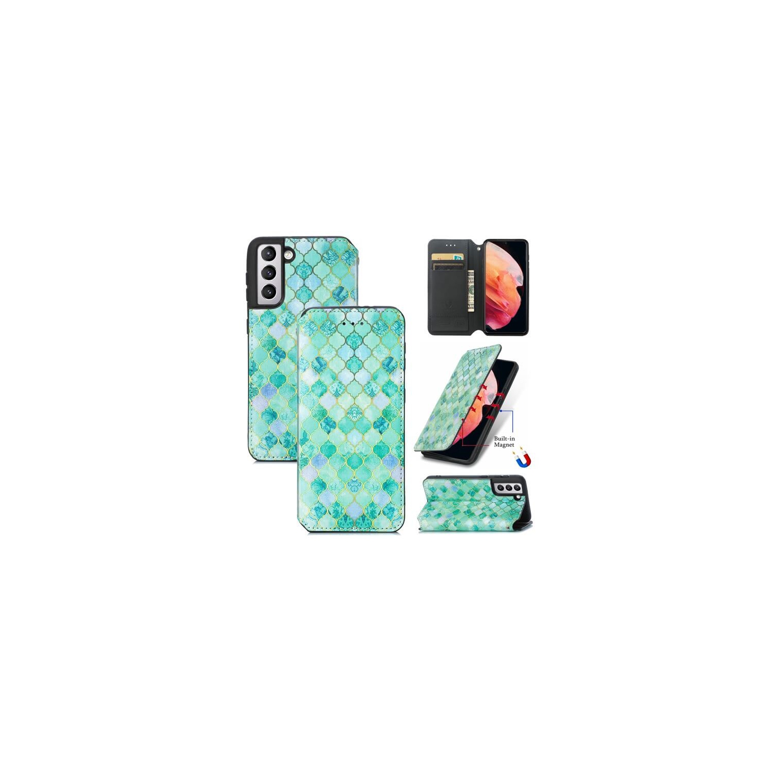 Compatible with Samsung Galaxy S23 Plus 5G Wallet Case, Premium Leather Flip Case with Card Slots Kickstand Magnetic Buckle Shockproof Protective