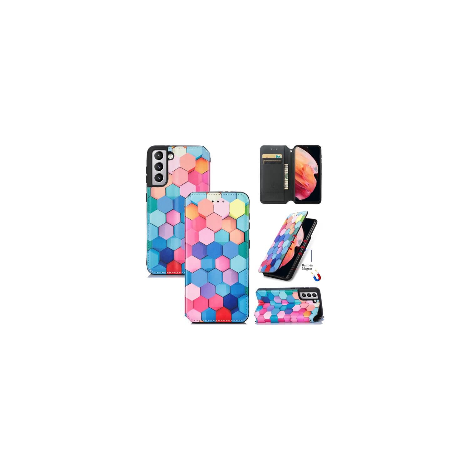 Compatible with Samsung Galaxy S23 Plus 5G Wallet Case, Premium Leather Flip Case with Card Slots Kickstand Magnetic Buckle Shockproof Protective