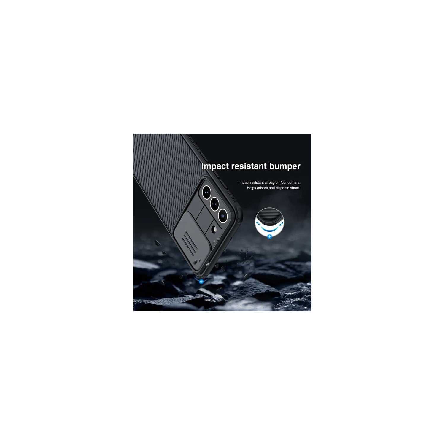 Nilkin Pathfinder Fitted Soft Shell Case for Samsung Galaxy S23 Plus - Black