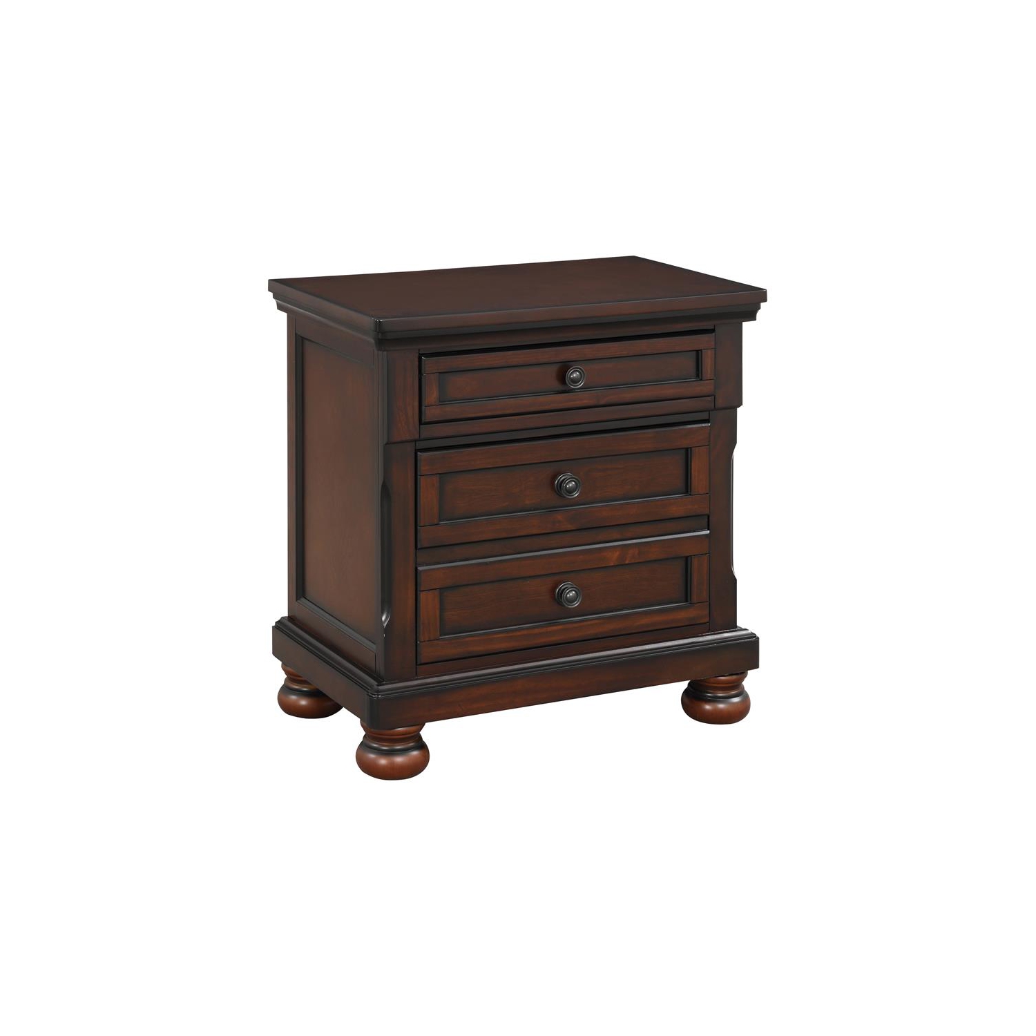 Lexicon Cumberland 3-Drawers Traditional Wood Nightstand in Brown Cherry