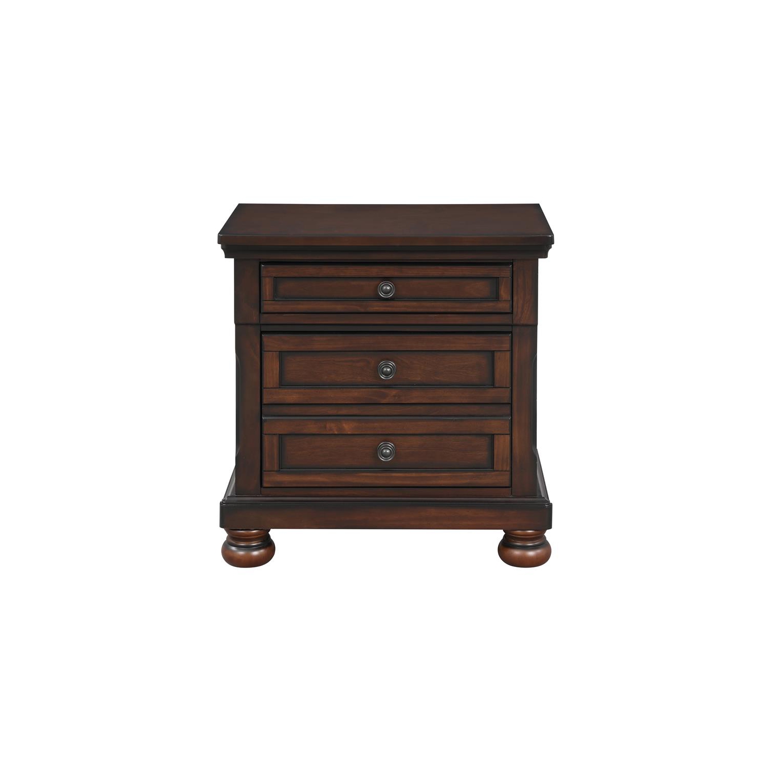 Lexicon Cumberland 3-Drawers Traditional Wood Nightstand in Brown Cherry