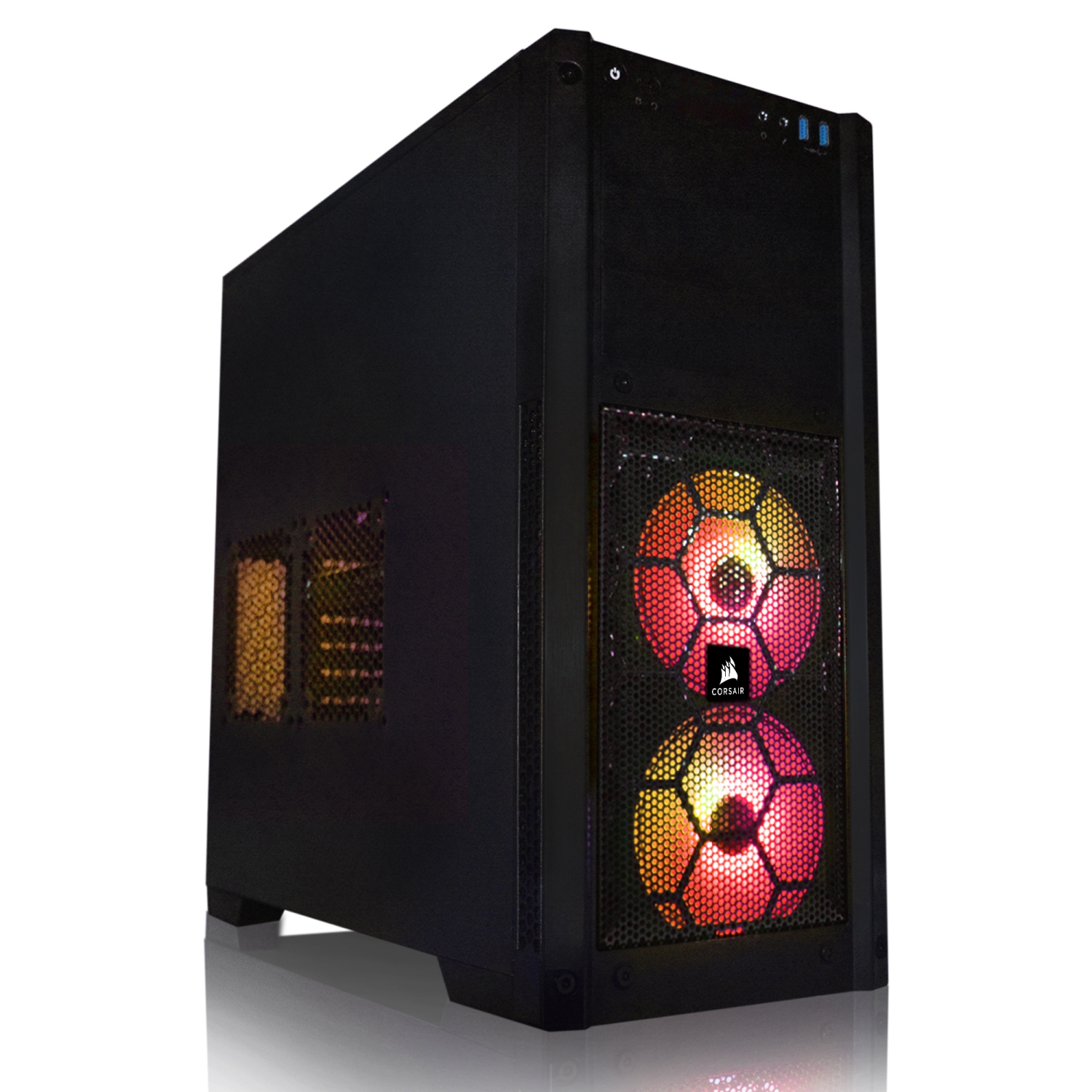Refurbished (Good) - Gaming PC AMD 8-Core FX upto 4.2GHz Processor 16GB RAM 1TB SSD Radeon RX550 DDR5 Graphics ASUS Motherboard Corsair Chassis RGB KB /Mouse Windows 10 Pro WIFI