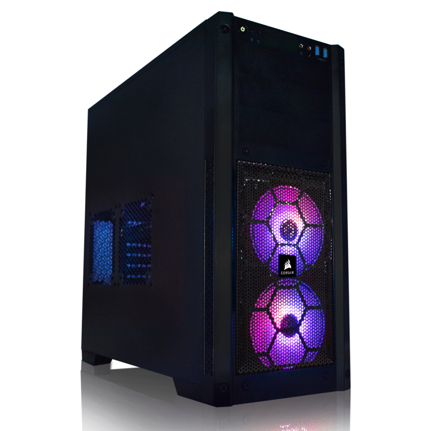 Refurbished (Good) - Gaming PC AMD 8-Core FX upto 4.2GHz Processor 16GB RAM 512GB SSD Radeon RX550 4GB DDR5 ASUS Motherboard Corsair Chassis RGB KB/Mouse Windows 10 WiFi