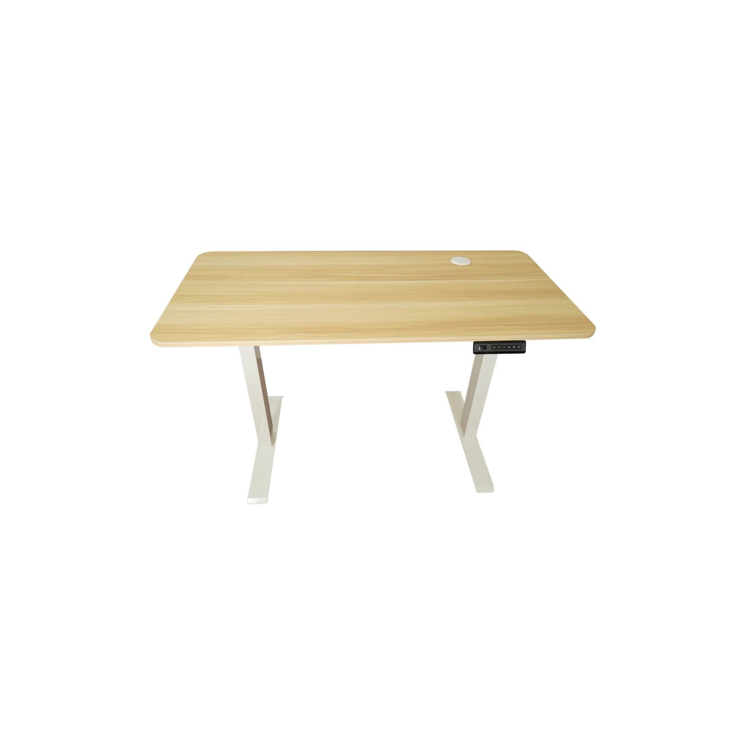 Uncaged Ergonomics (RUE-WMs) Rise Up Essential Electric Height Adjustable Sit/Stand Desk (Natural Top/White Frame)