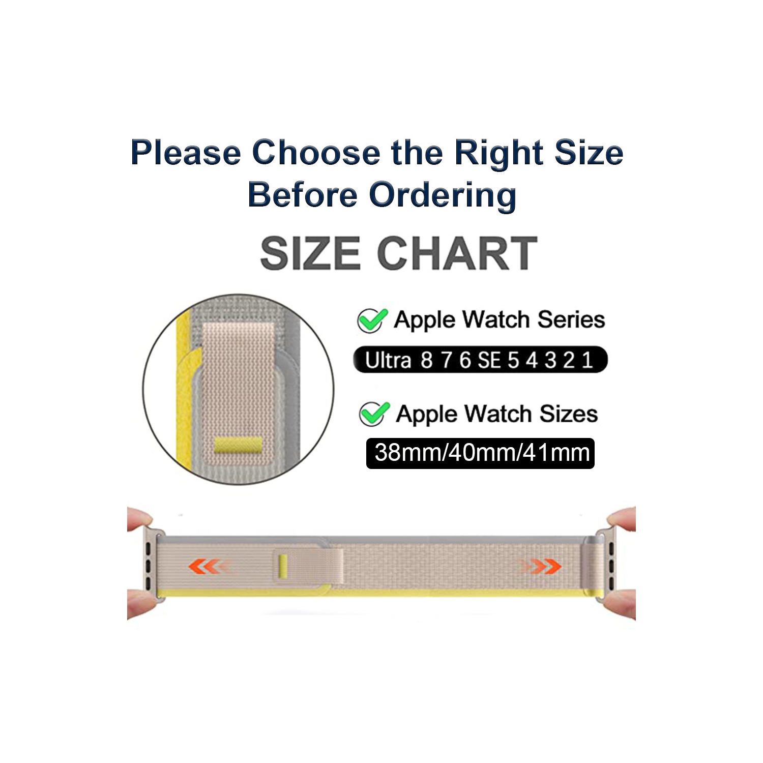 Bracelet sport en nylon à boucle en sentier de XCRS avec languette pour Apple Watch 38&nbsp;mm et bracelet élastique souple 41&nbsp;mm de 40&nbsp;mm