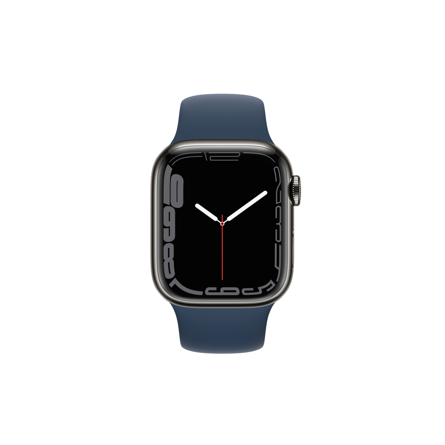 Remis à neuf - Apple Watch Series 7 (GPS + cellulaire) 41&nbsp;mm boîtier inox graphite et bracelet sport bleu abysse - remis à neuf certifié Apple