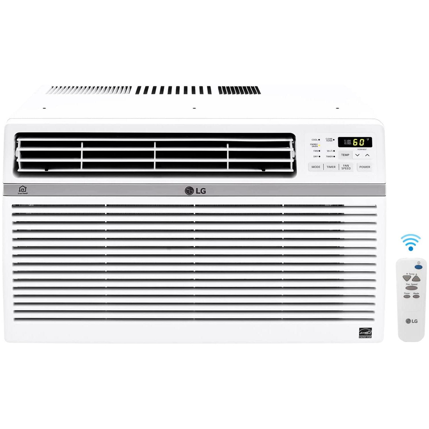 LG 10,000 BTU Smart Window Air Conditioner, Cools up to 450 Sq. Ft, Smartphone and Voice Control Works ThinQ, Amazon Alexa and Hey Google, 3 Cool & Fan Speeds, 115V (LW1017ERSM)