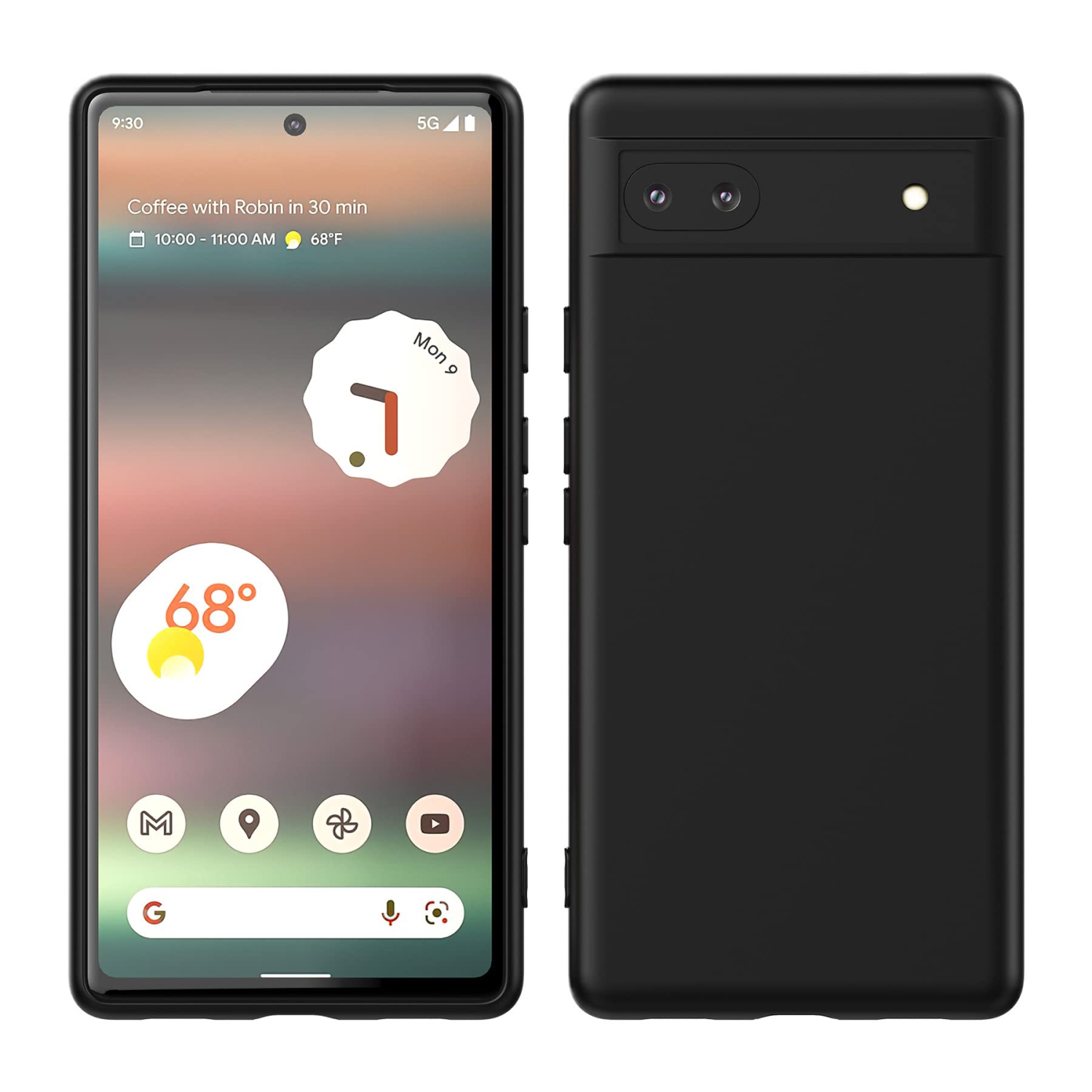 Pixel 6A 5G 2022 Case,Premium Soft Liquid Rubber Bumper Silicone Case Microfiber Lining Shockproof Slim and Lightweigt Protective Cover for Google 6A