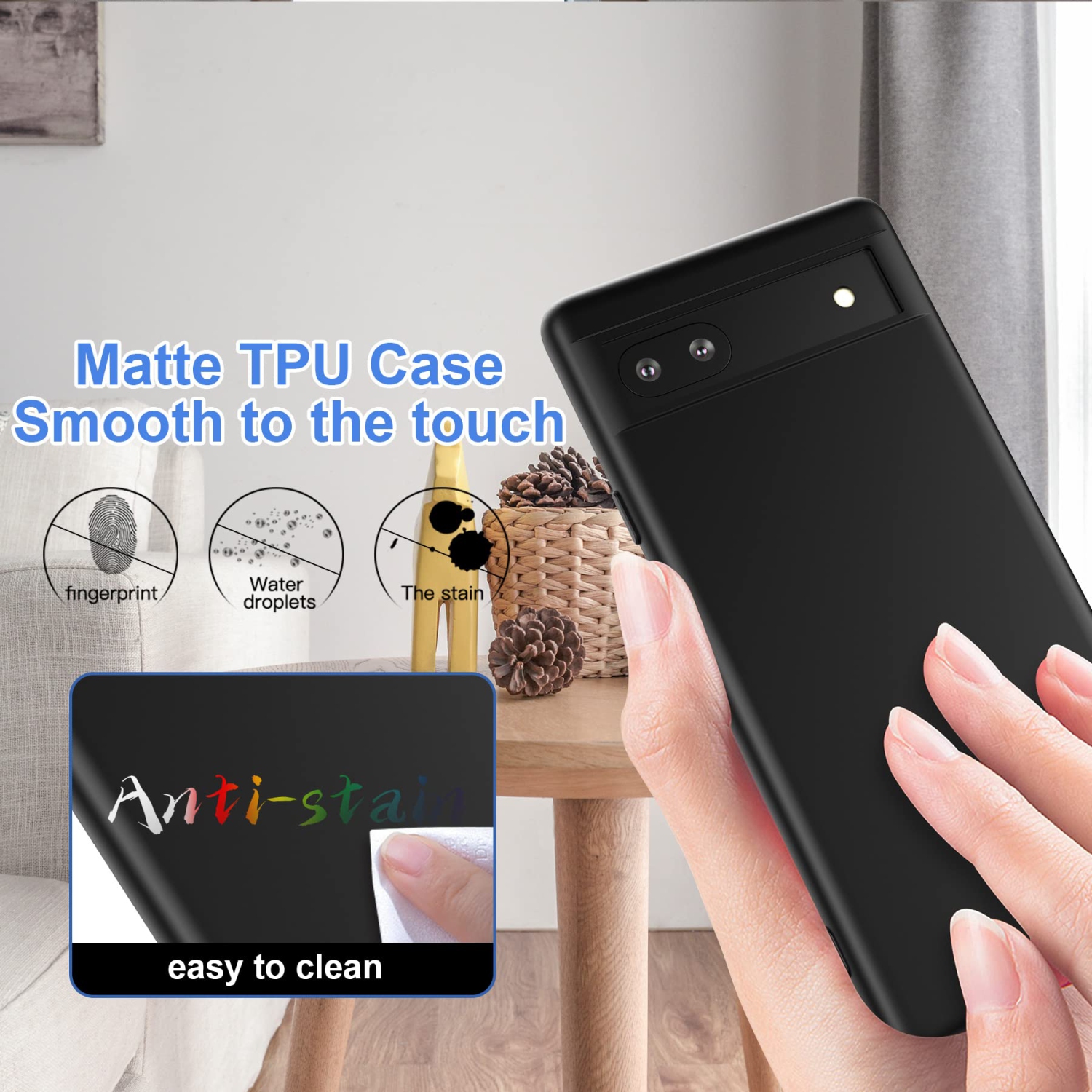 Pixel 6A 5G 2022 Case,Premium Soft Liquid Rubber Bumper Silicone Case Microfiber Lining Shockproof Slim and Lightweigt Protective Cover for Google 6A