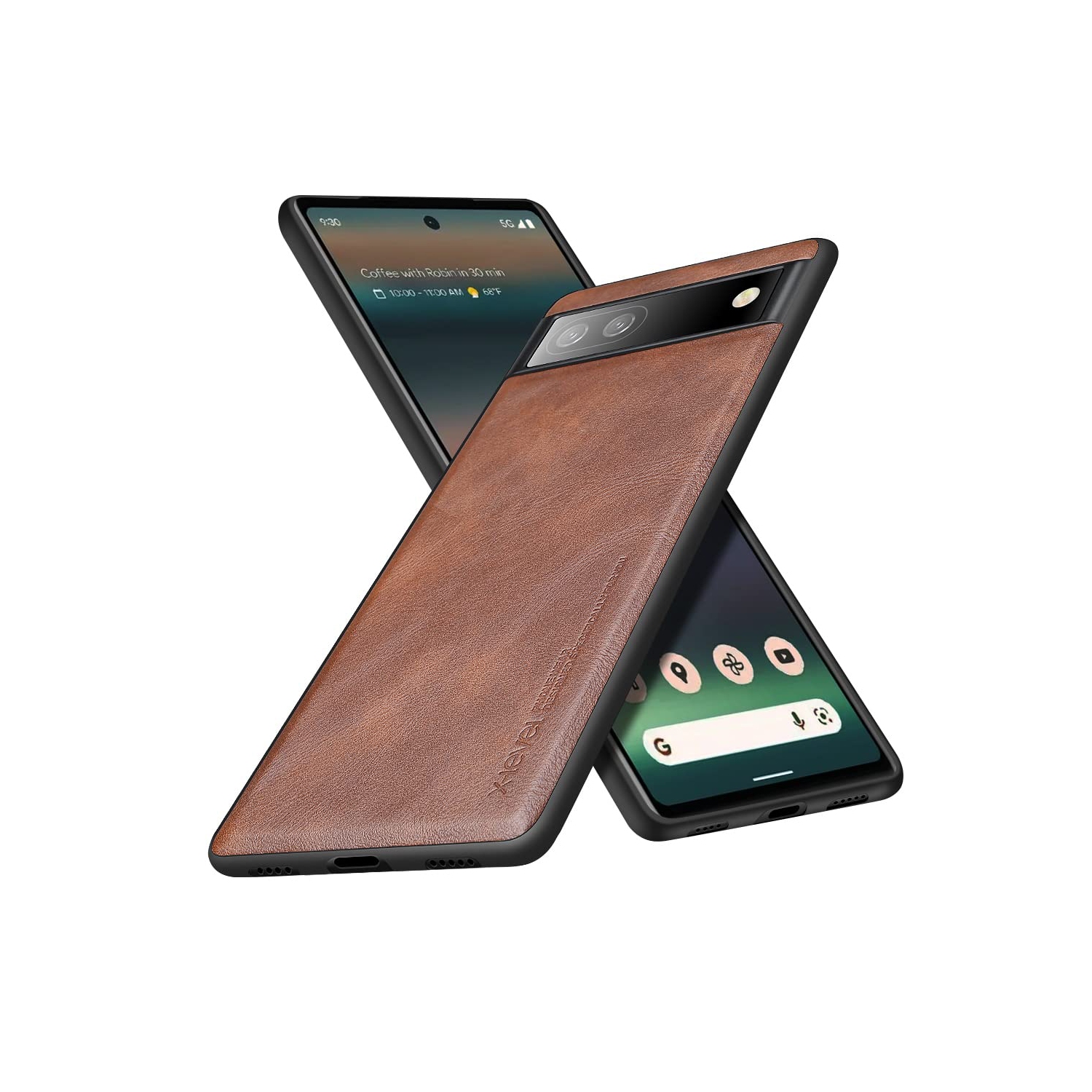 Google Pixel 6A Case 5G Ultra-Thin Slim Premium PU Leather Elegant Soft TPU Bumper Shockproof Protective Cases Phone Cover for Google Pixel 6A