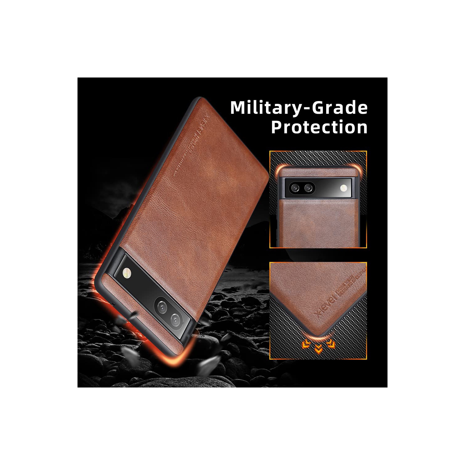 Google Pixel 6A Case 5G Ultra-Thin Slim Premium PU Leather Elegant Soft TPU Bumper Shockproof Protective Cases Phone Cover for Google Pixel 6A