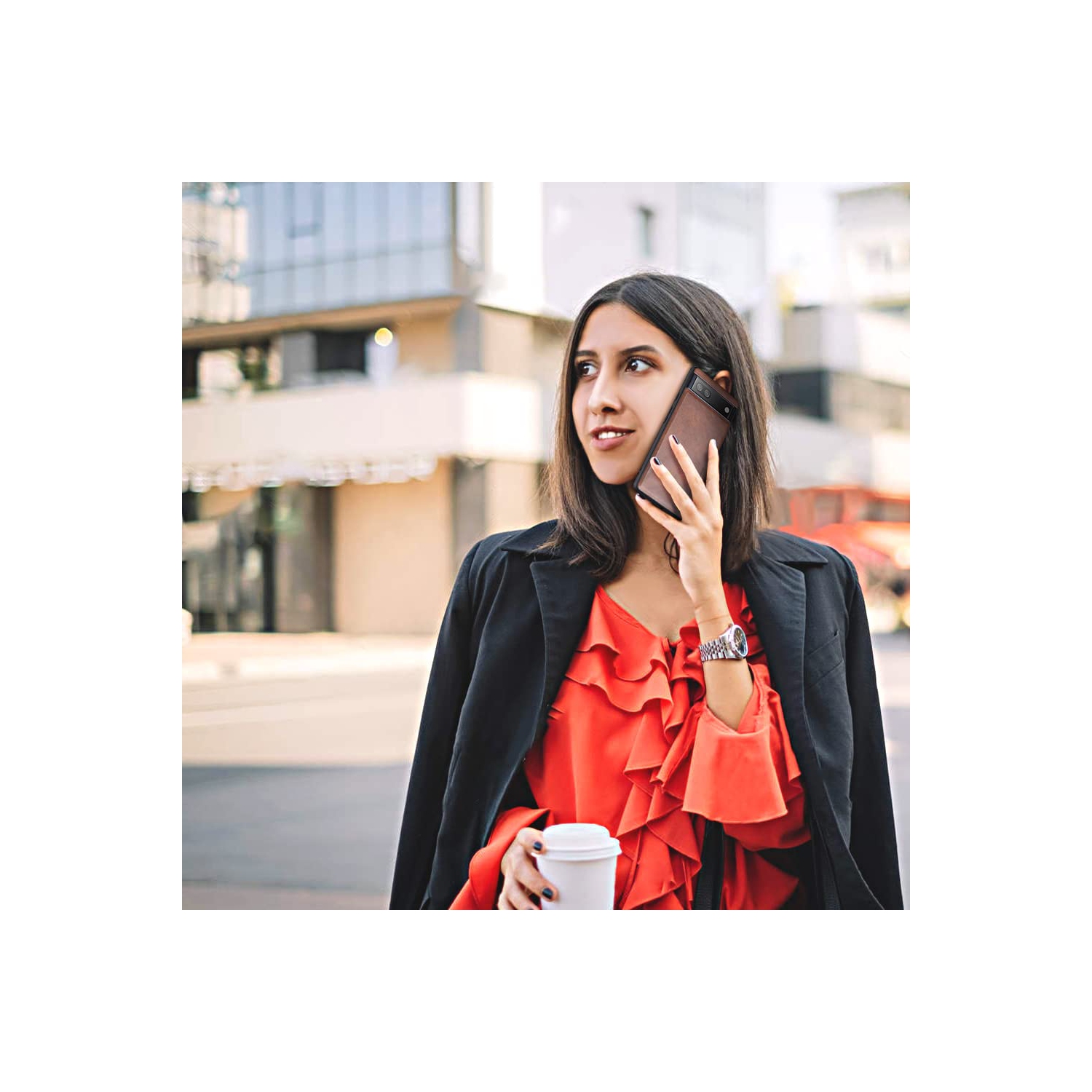 Google Pixel 6A Case 5G Ultra-Thin Slim Premium PU Leather Elegant Soft TPU Bumper Shockproof Protective Cases Phone Cover for Google Pixel 6A