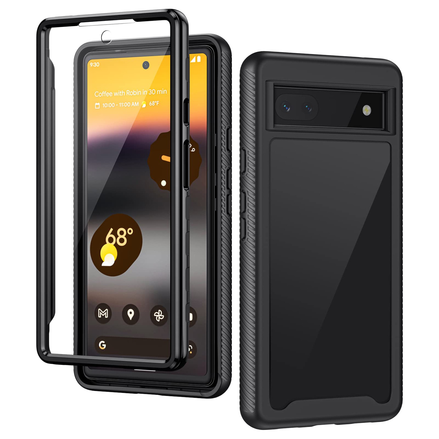 Google Pixel 6A Case, Built-in Screen Protector Full-Body Rugged Pixel 6A Case Shockproof Heavy Duty Drop Protection Bumper Cover for Google Pixel 6A
