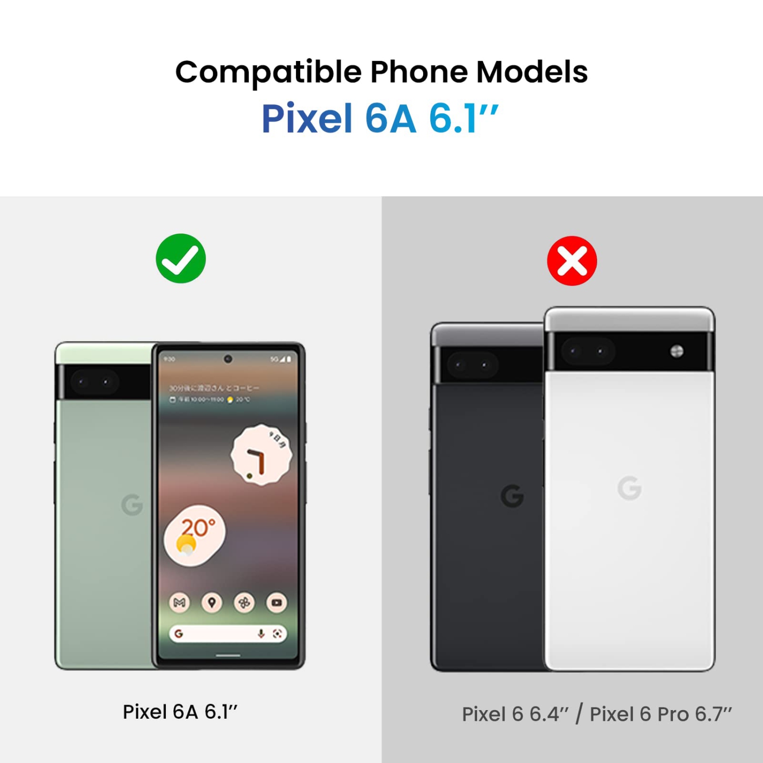 Google Pixel 6A Case, Built-in Screen Protector Full-Body Rugged Pixel 6A Case Shockproof Heavy Duty Drop Protection Bumper Cover for Google Pixel 6A