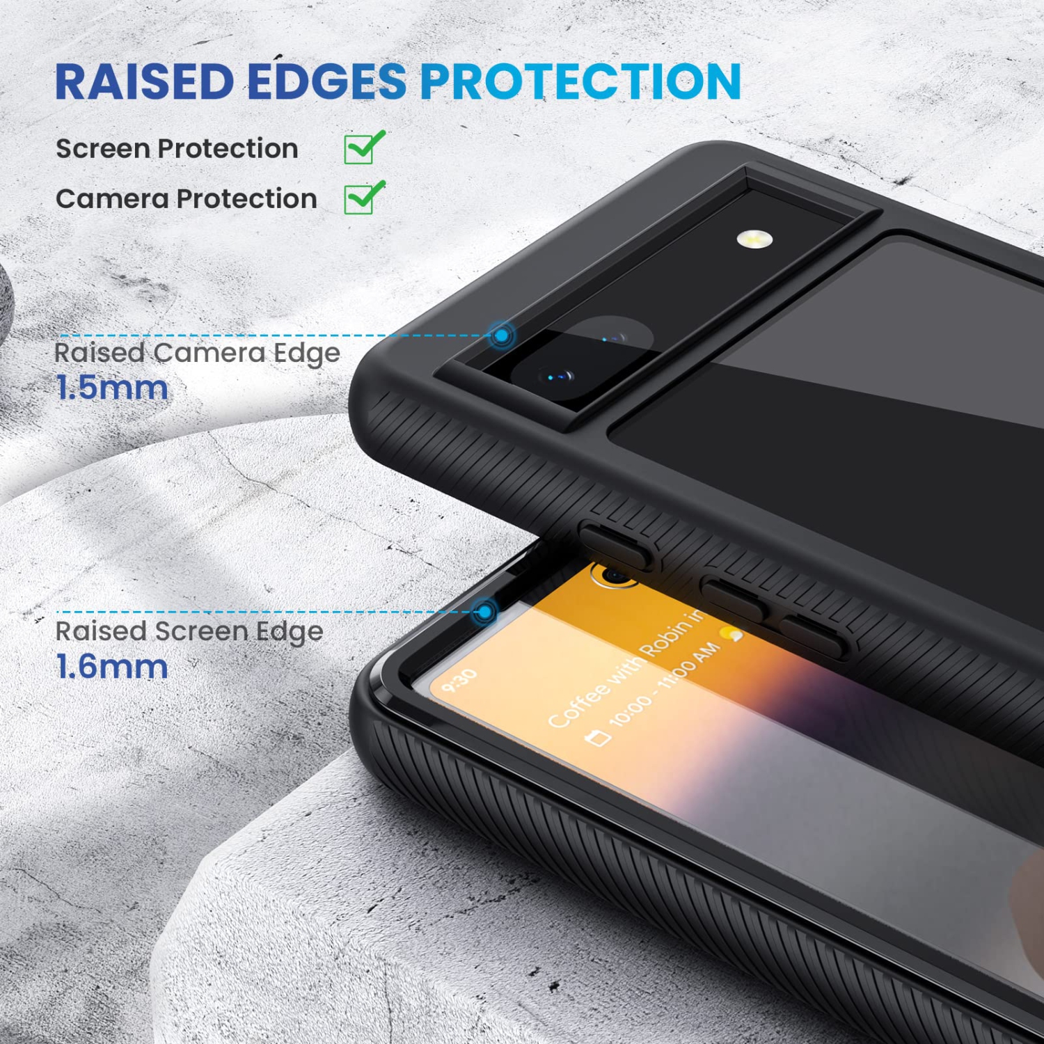 Google Pixel 6A Case, Built-in Screen Protector Full-Body Rugged Pixel 6A Case Shockproof Heavy Duty Drop Protection Bumper Cover for Google Pixel 6A