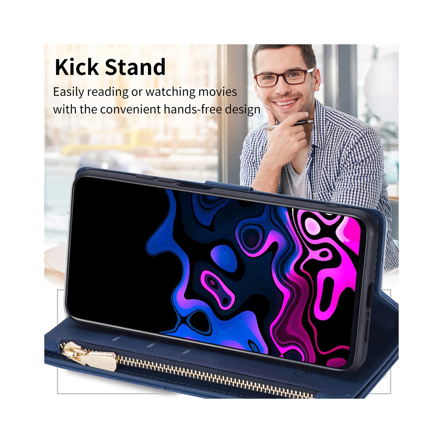 Google Pixel 6a Case, Google Pixel 6a Wallet Case, 9 Card Slots Premium Flip Wallet Leather Magnetic Case Purse with Zipper Coin Credit Card Holder