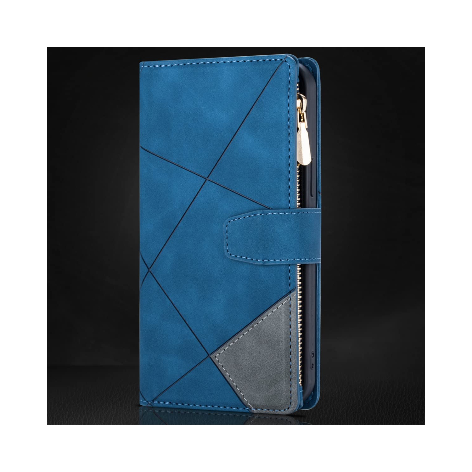 Google Pixel 6a Case, Google Pixel 6a Wallet Case, 9 Card Slots Premium Flip Wallet Leather Magnetic Case Purse with Zipper Coin Credit Card Holder