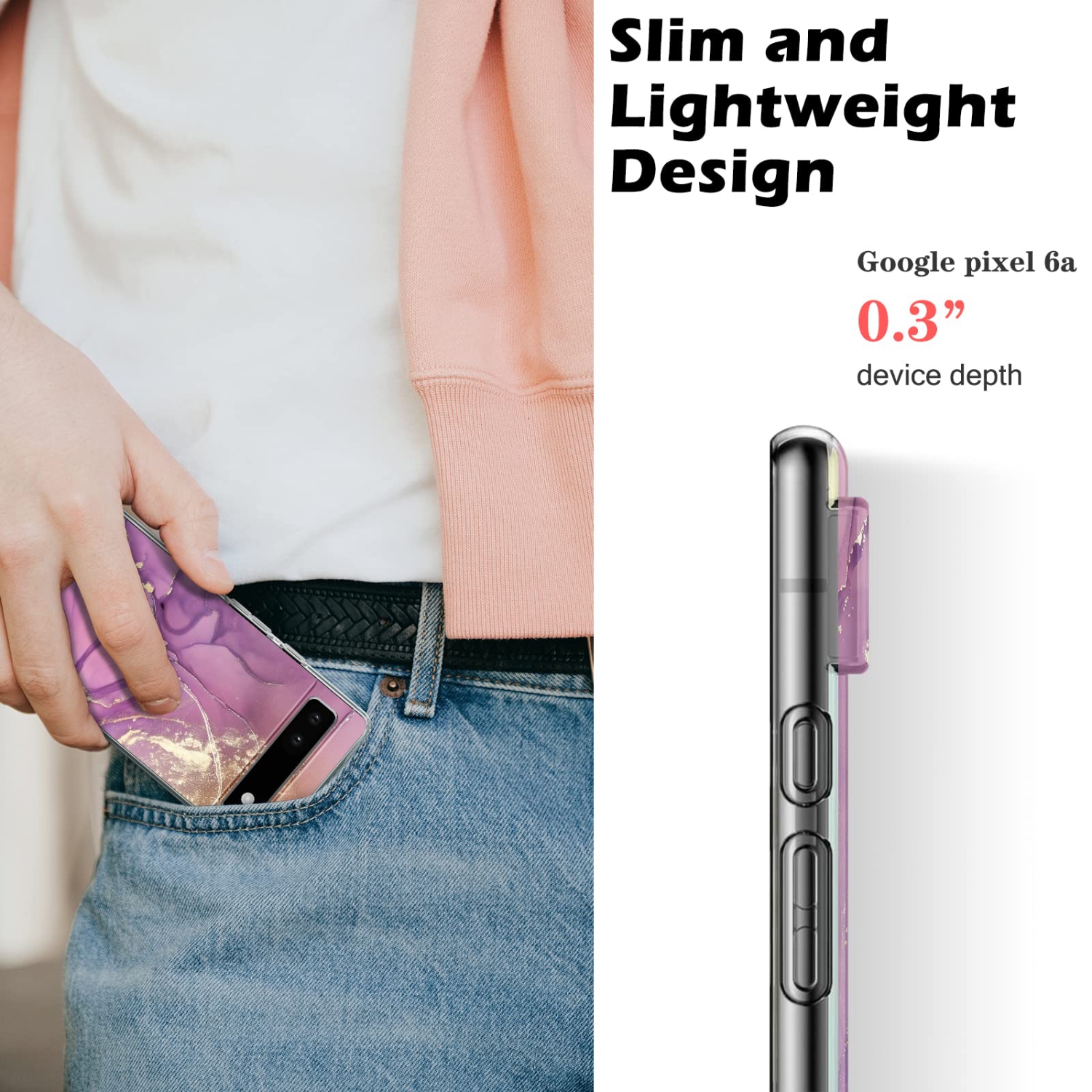 Phone Case for Google Pixel 6A with Gold Marble Flexible Design for Women Girls,Full-Body Protection Soft TPU Thin Case Skin Cover Compatible with