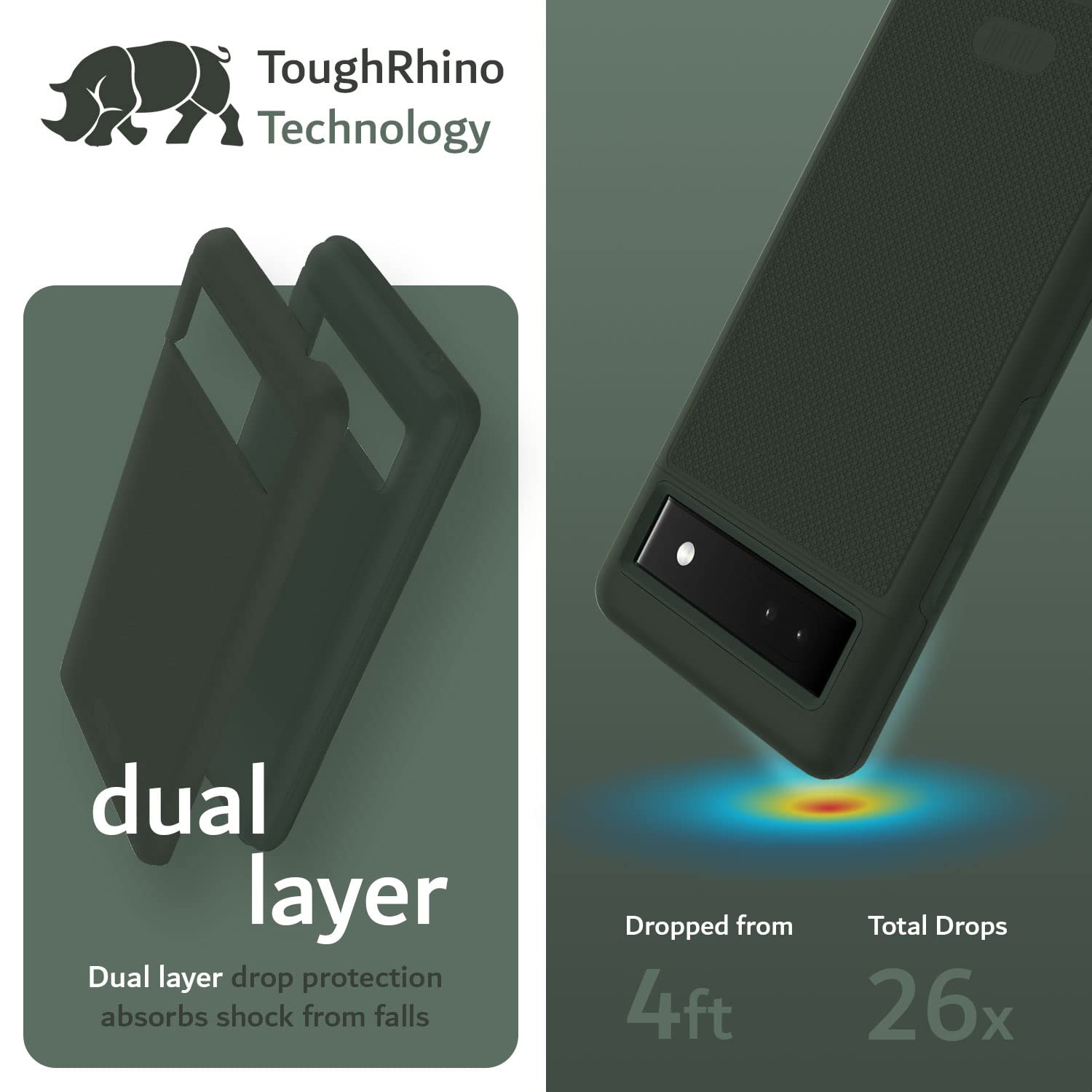 Étui protecteur mince double couche antichoc MergeGrip pour Pixel 6a de Google pour Pixel 2022 a