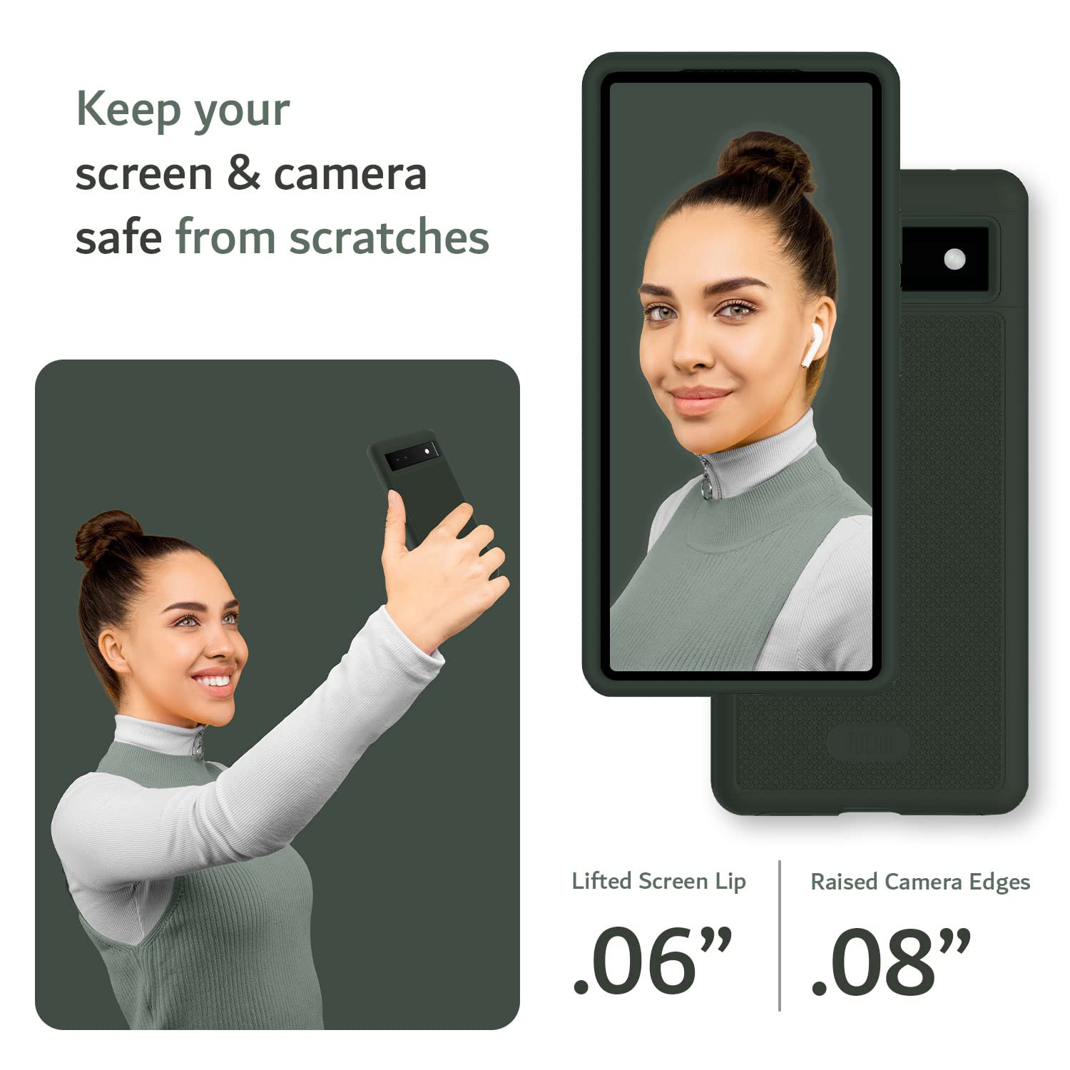 Étui protecteur mince double couche antichoc MergeGrip pour Pixel 6a de Google pour Pixel 2022 a