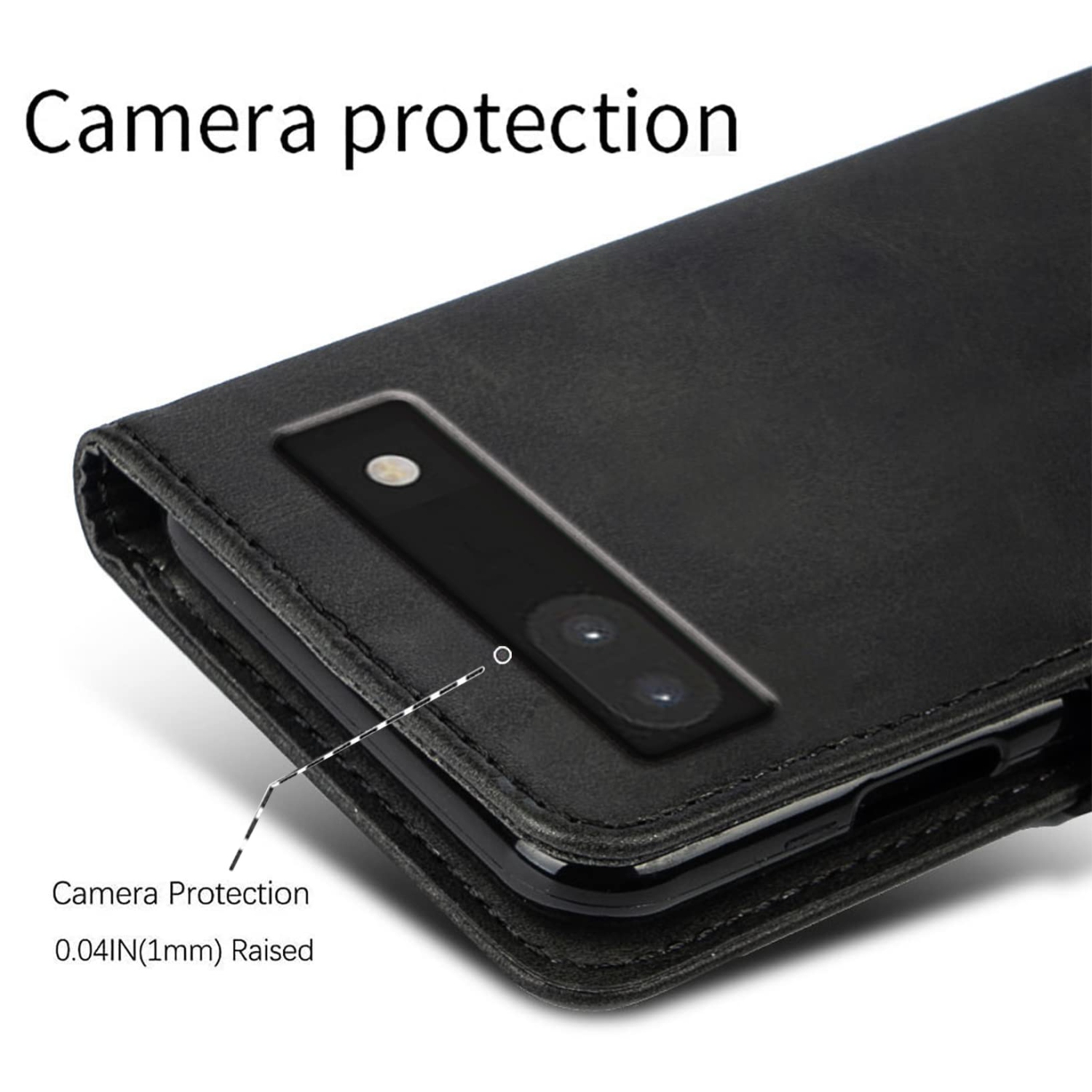 HLD Shockproof Flip Flap Wallet Case for Google Pixel 6A 5G with Magnetic Clasp & Card Slots