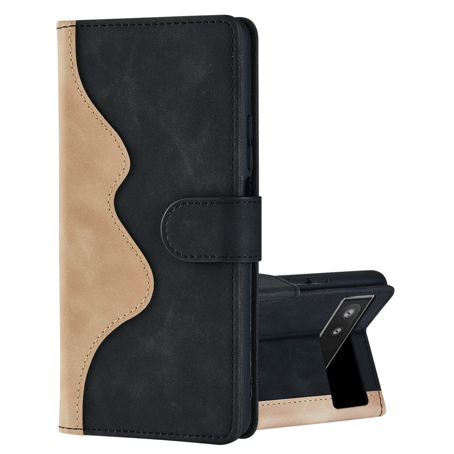 Google Pixel 6a Case Wallet, Google Pixel 6a Flip Case Premium PU Sturdy Leather Protective Magnetic Clasp Design Flip Case with Card Holder Slots