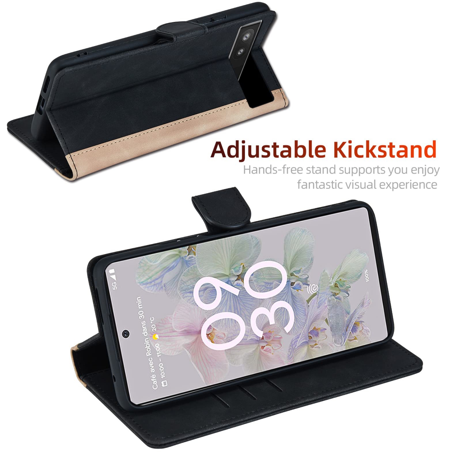 Google Pixel 6a Case Wallet, Google Pixel 6a Flip Case Premium PU Sturdy Leather Protective Magnetic Clasp Design Flip Case with Card Holder Slots